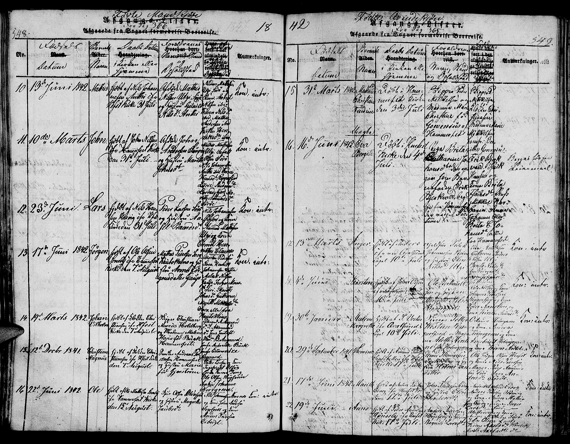 Hammerfest sokneprestkontor, SATØ/S-1347/H/Hb/L0001.klokk: Parish register (copy) no. 1, 1822-1850, p. 548-549