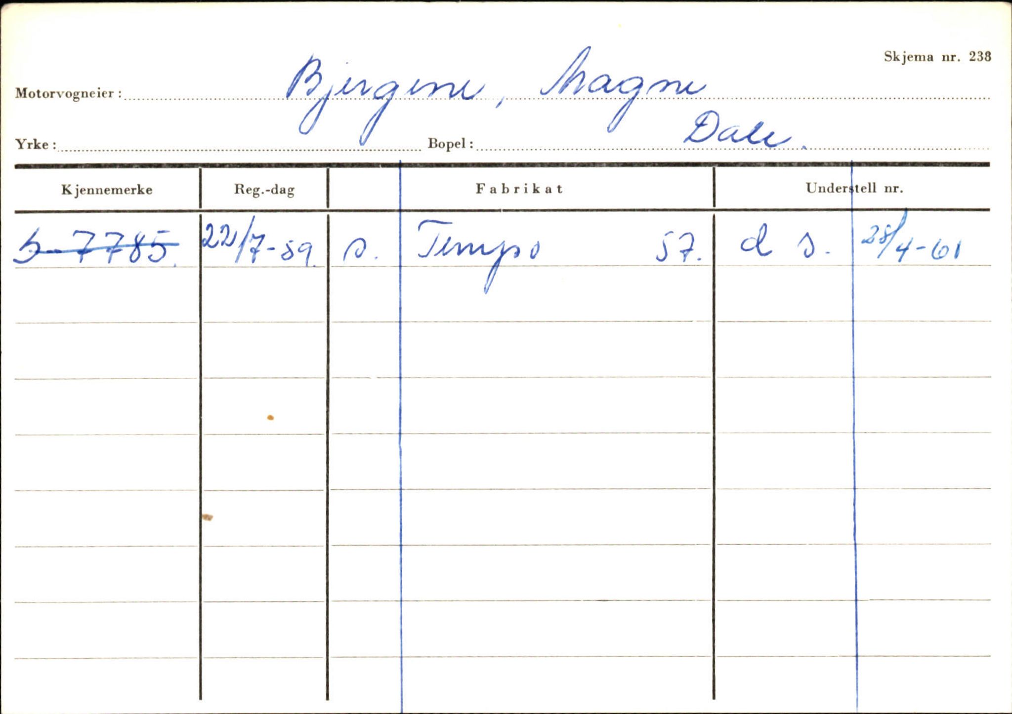 Statens vegvesen, Sogn og Fjordane vegkontor, SAB/A-5301/4/F/L0125: Eigarregister Sogndal V-Å. Aurland A-Å. Fjaler A-N, 1945-1975, p. 1420