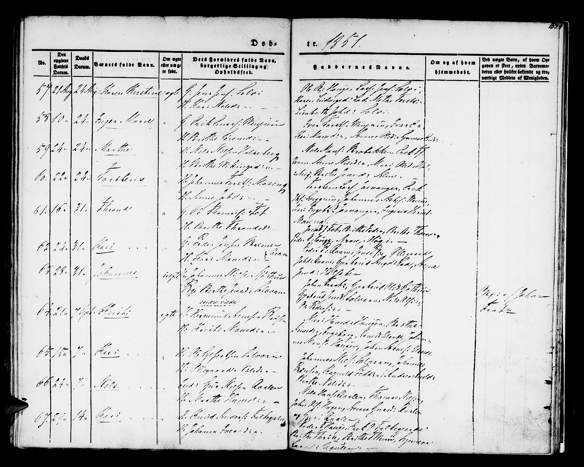 Hafslo sokneprestembete, AV/SAB-A-80301/H/Haa/Haaa/L0005: Parish register (official) no. A 5, 1834-1852, p. 153