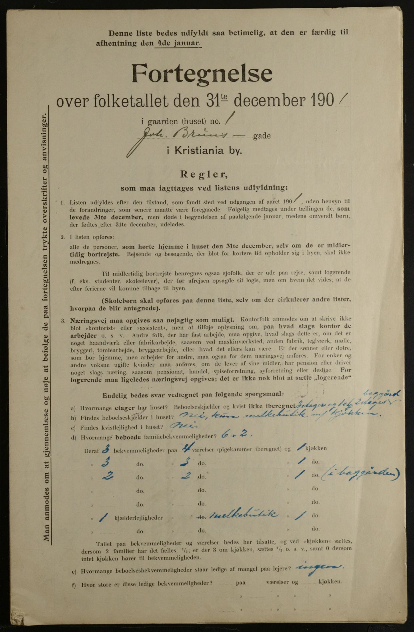 OBA, Municipal Census 1901 for Kristiania, 1901, p. 7304