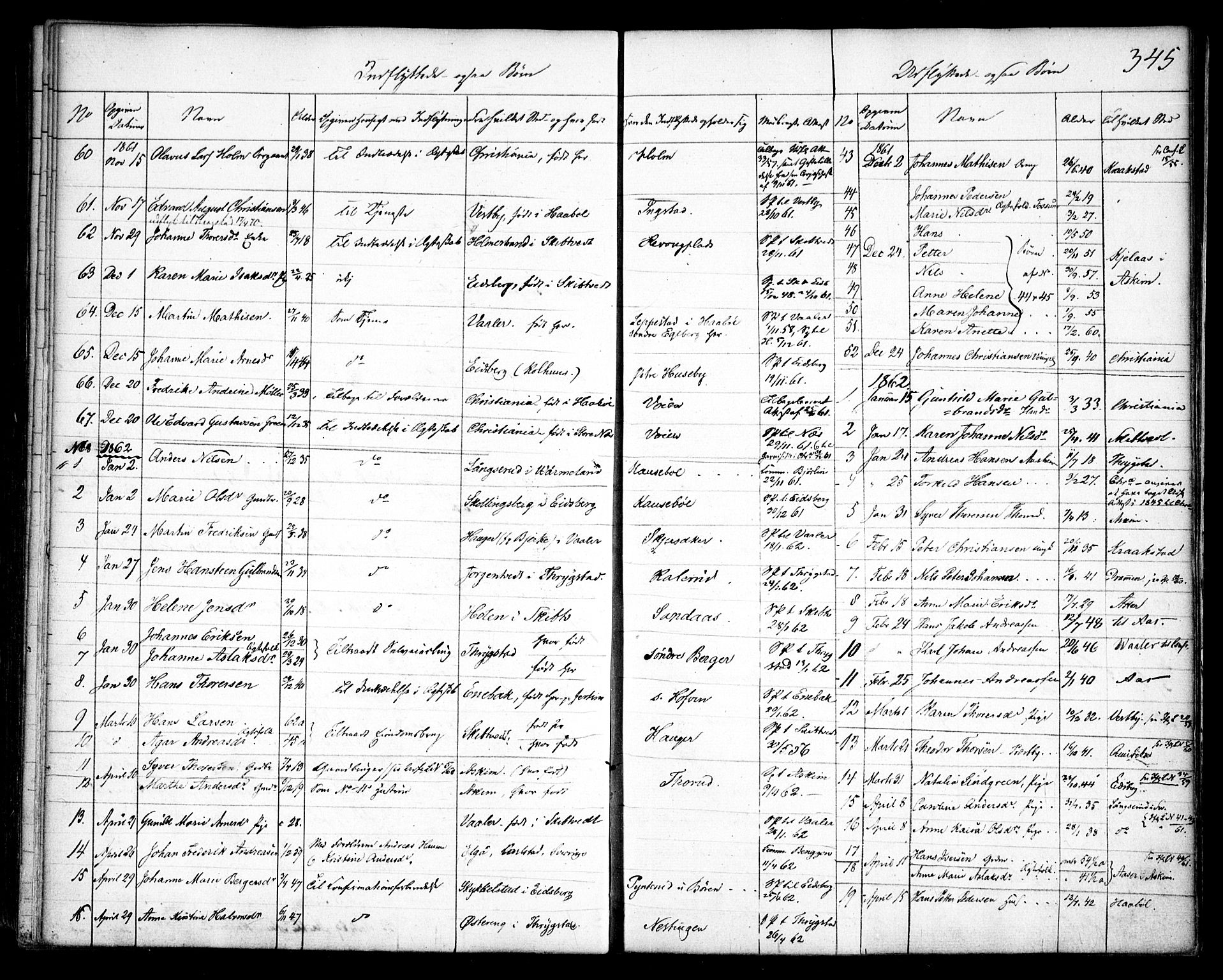 Spydeberg prestekontor Kirkebøker, SAO/A-10924/F/Fa/L0005: Parish register (official) no. I 5, 1842-1862, p. 345