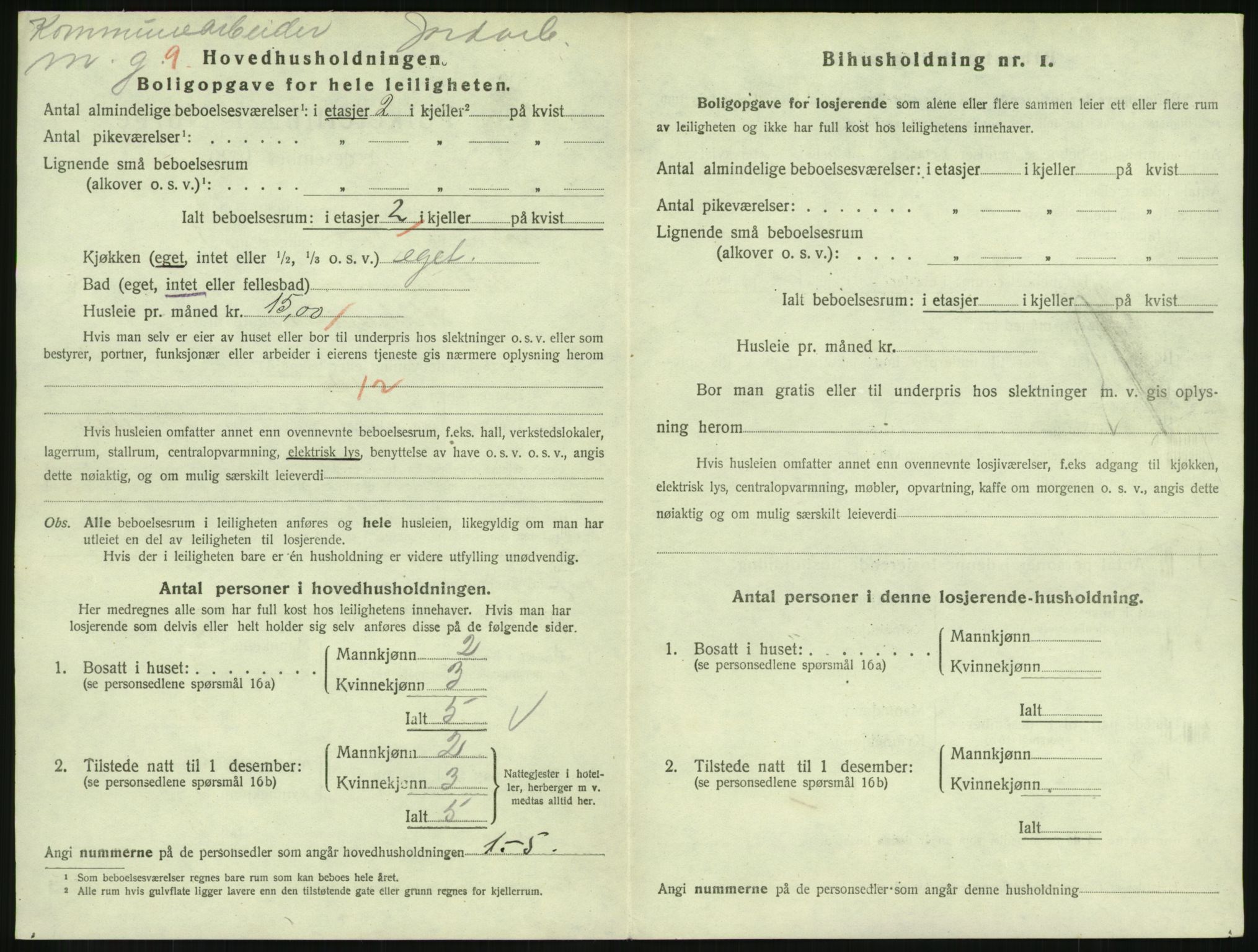 SAH, 1920 census for Lillehammer, 1920, p. 2563