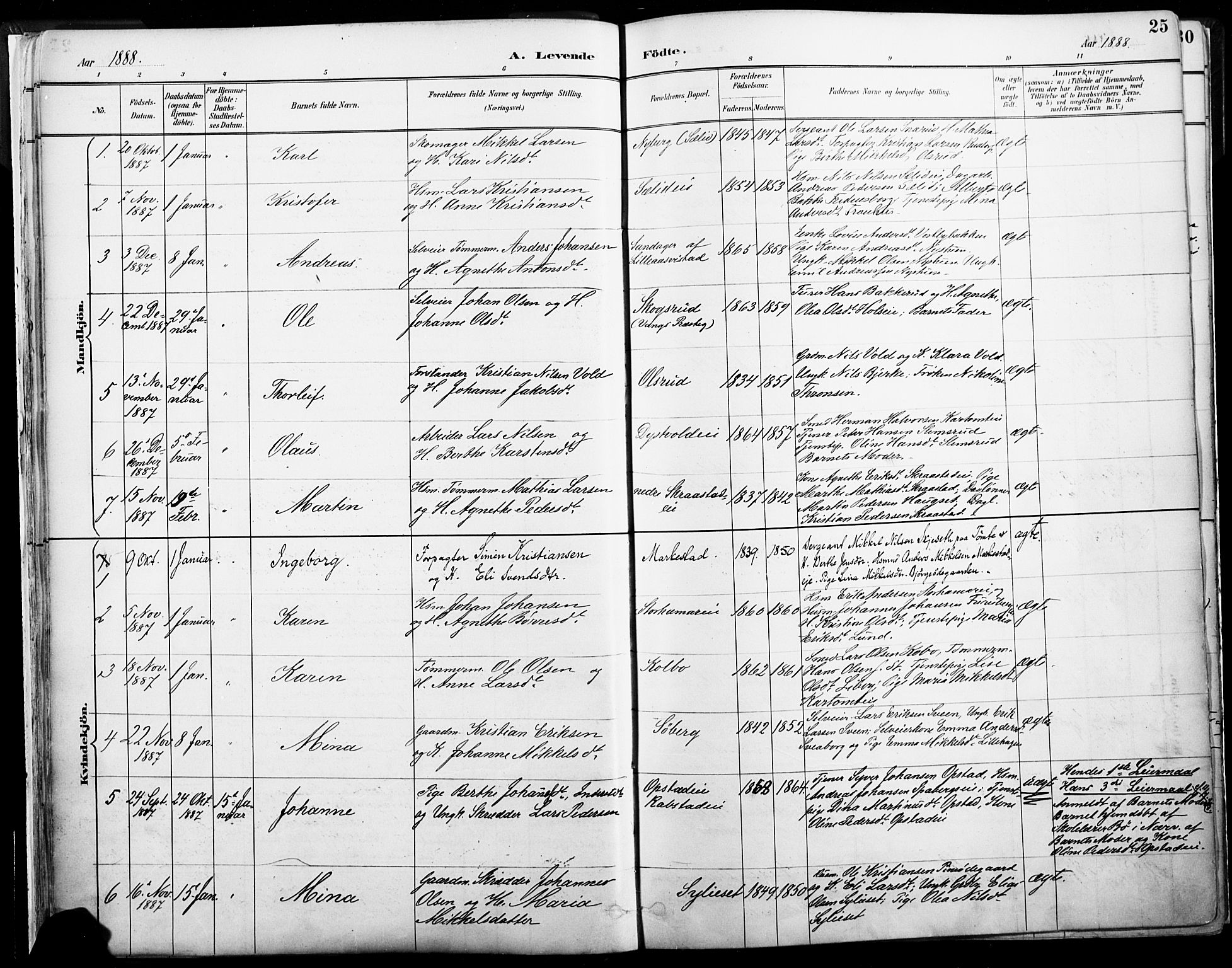 Vang prestekontor, Hedmark, SAH/PREST-008/H/Ha/Haa/L0019A: Parish register (official) no. 19, 1886-1900, p. 25