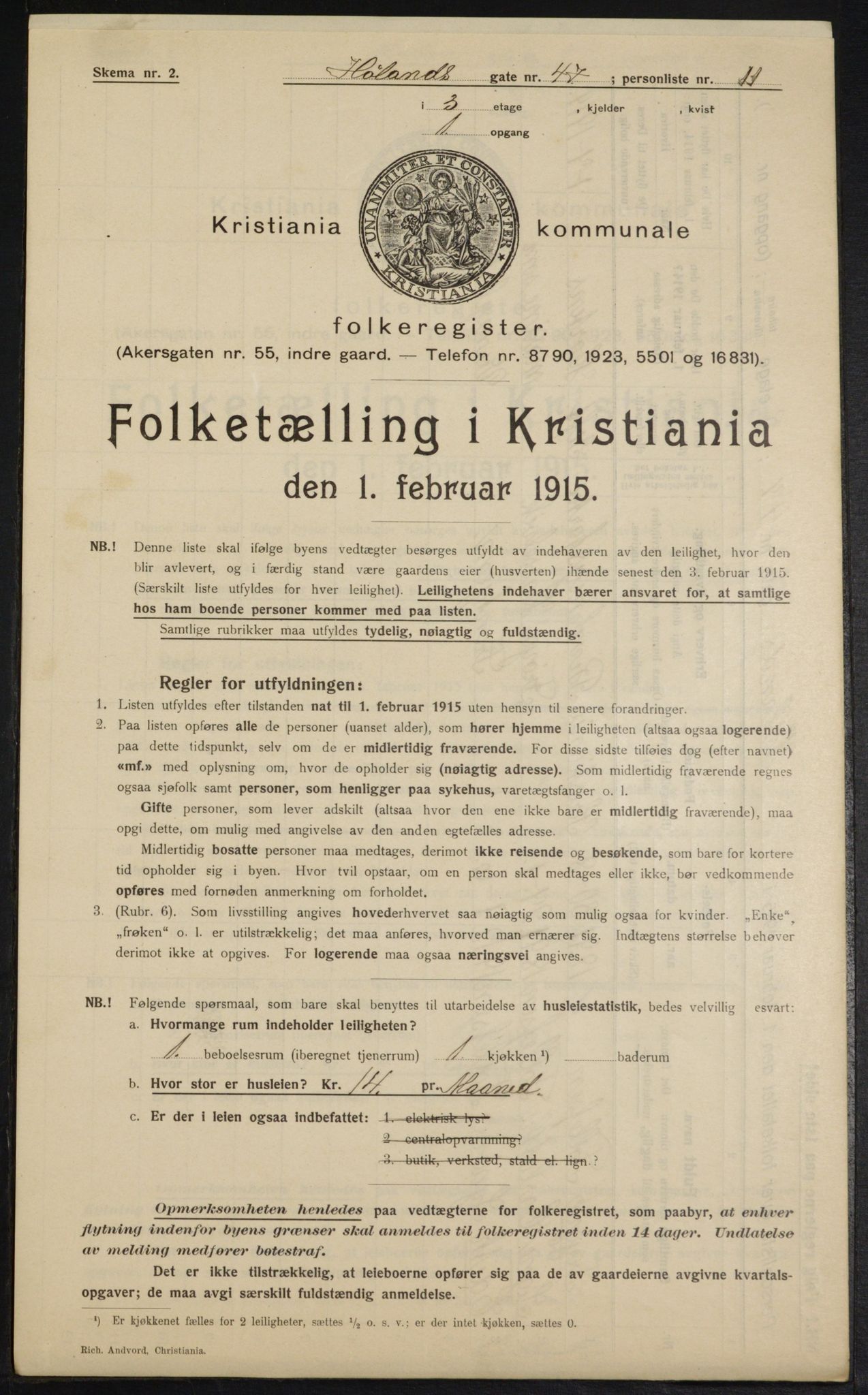 OBA, Municipal Census 1915 for Kristiania, 1915, p. 42213