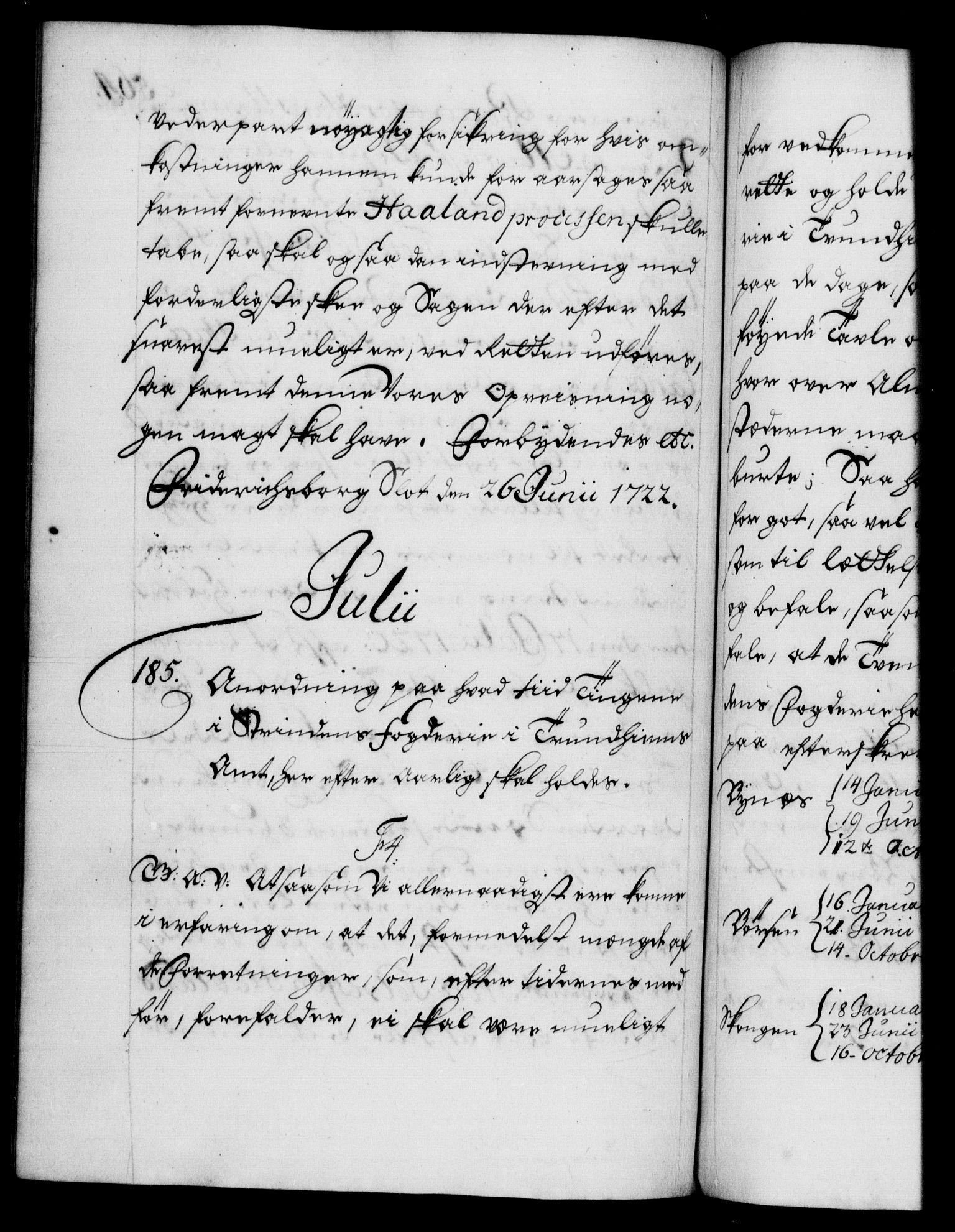 Danske Kanselli 1572-1799, AV/RA-EA-3023/F/Fc/Fca/Fcaa/L0023: Norske registre, 1720-1722, p. 564b