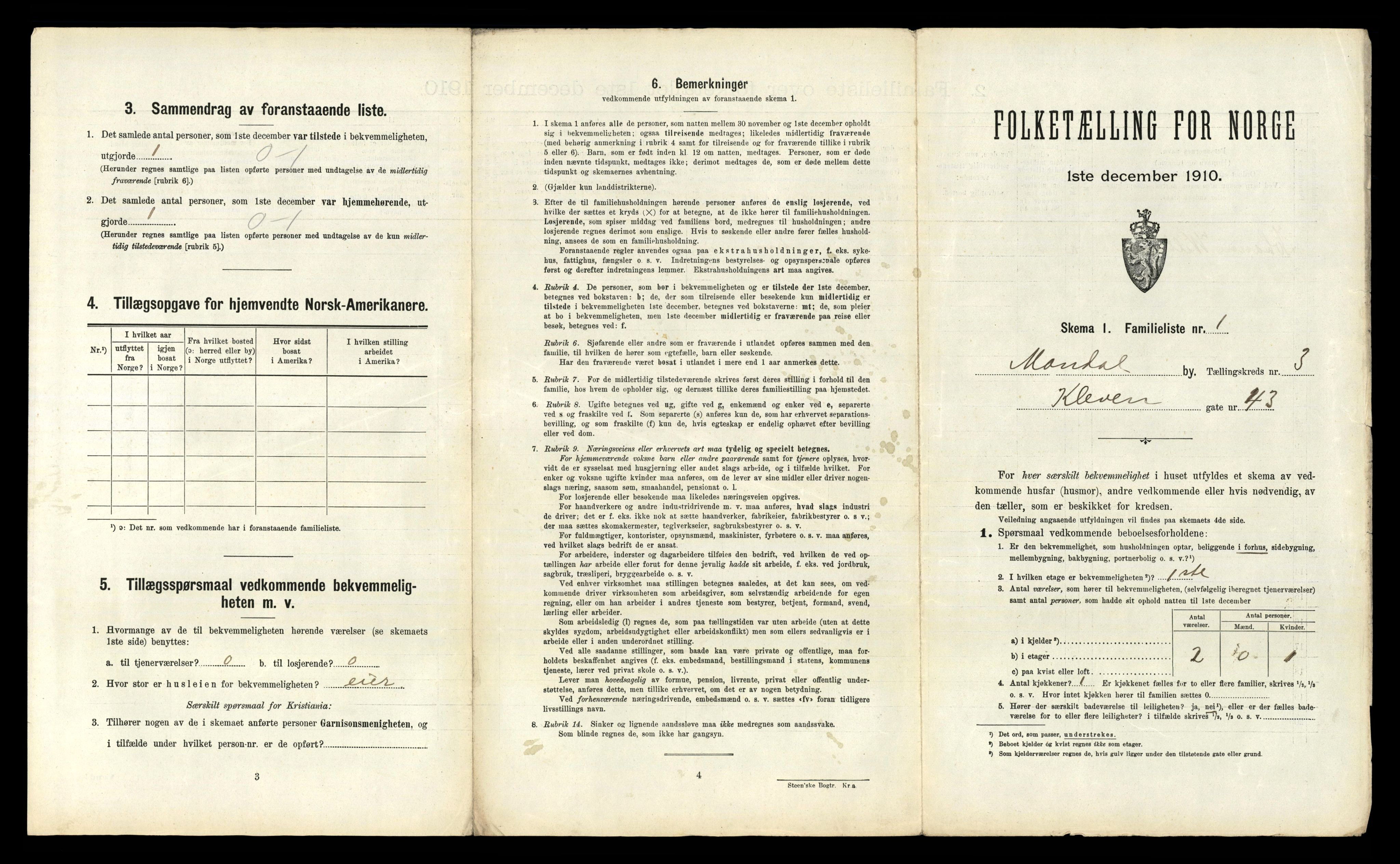 RA, 1910 census for Mandal, 1910, p. 2624