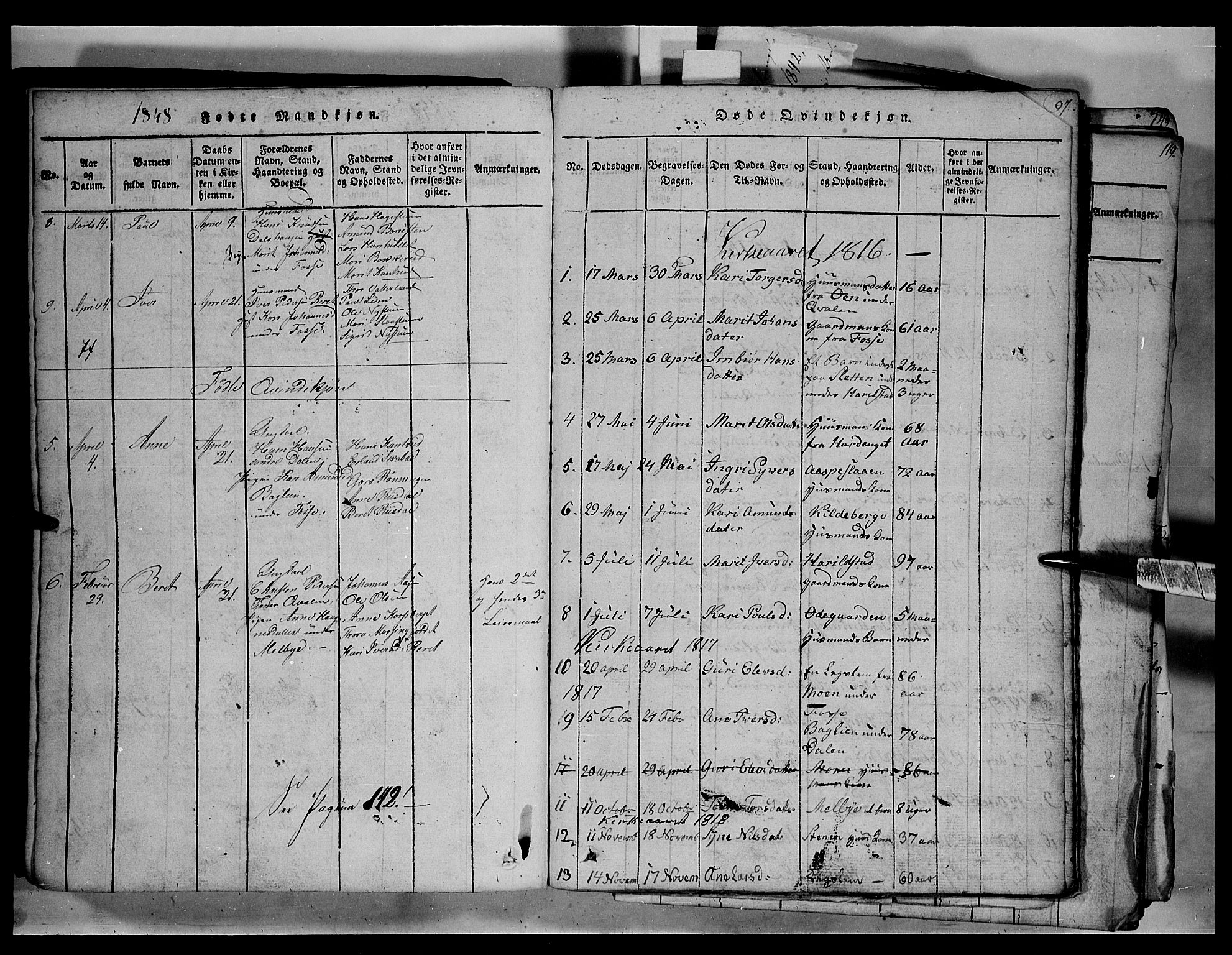 Fron prestekontor, SAH/PREST-078/H/Ha/Hab/L0003: Parish register (copy) no. 3, 1816-1850, p. 96