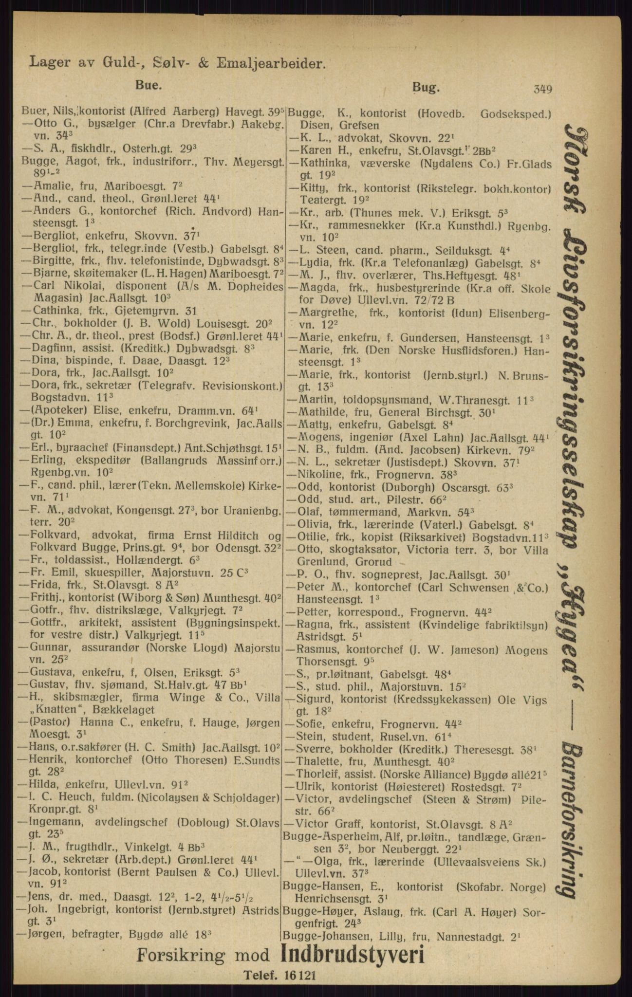 Kristiania/Oslo adressebok, PUBL/-, 1916, p. 349