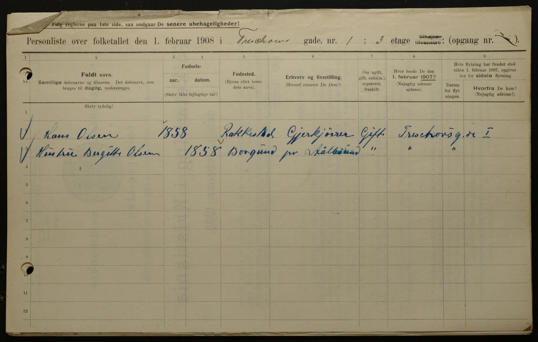 OBA, Municipal Census 1908 for Kristiania, 1908, p. 103942