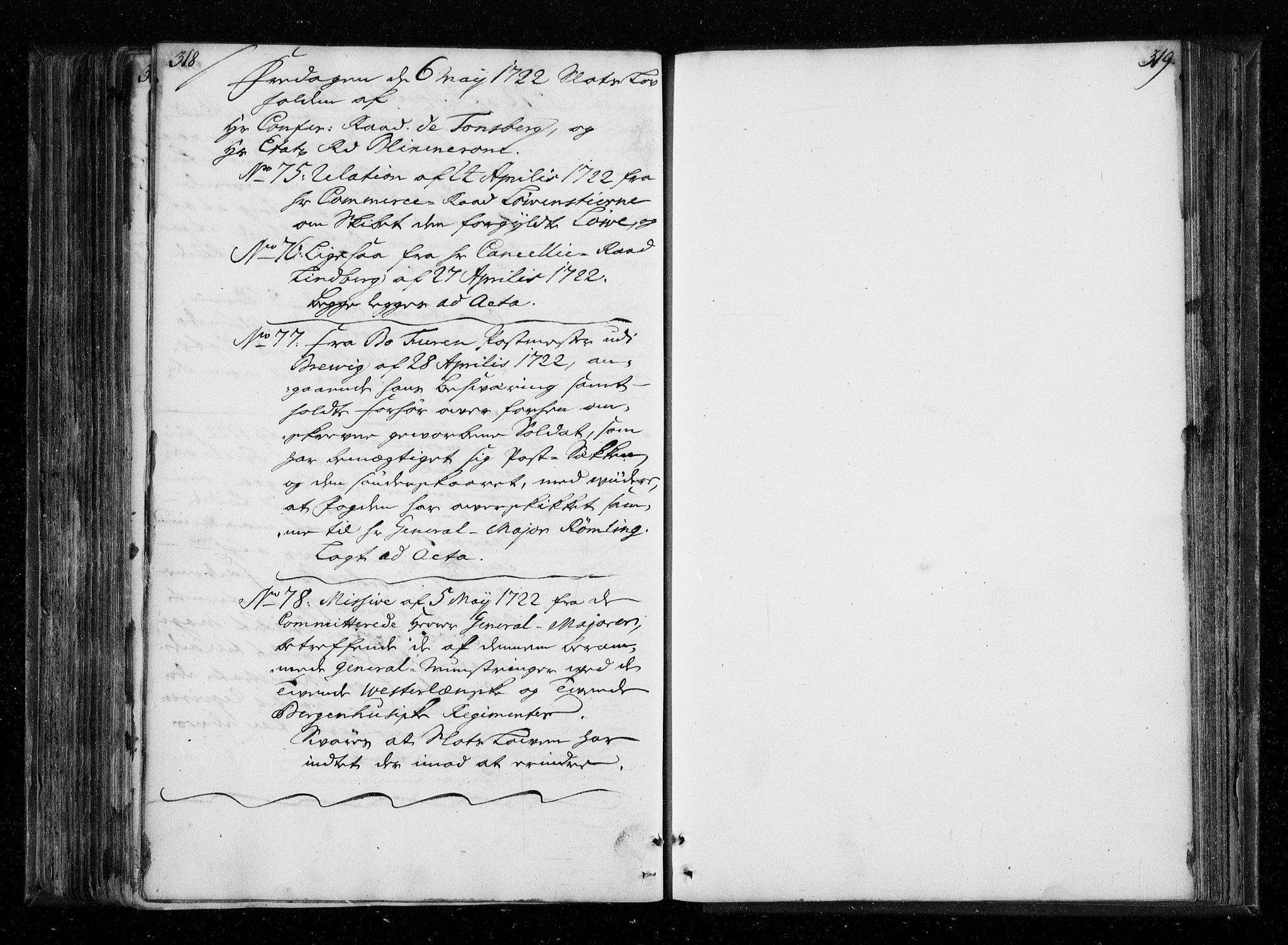 Stattholderembetet 1572-1771, AV/RA-EA-2870/Aa/L0010: Voteringsprotokoll (konseptprotokoll), 1719-1722, p. 318-319