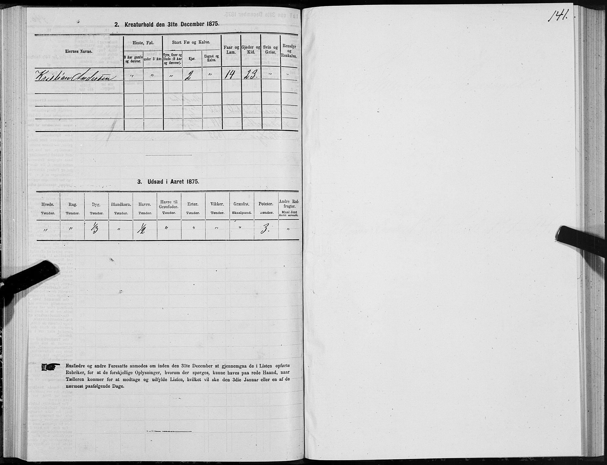 SAT, 1875 census for 1525P Stranda, 1875, p. 1141