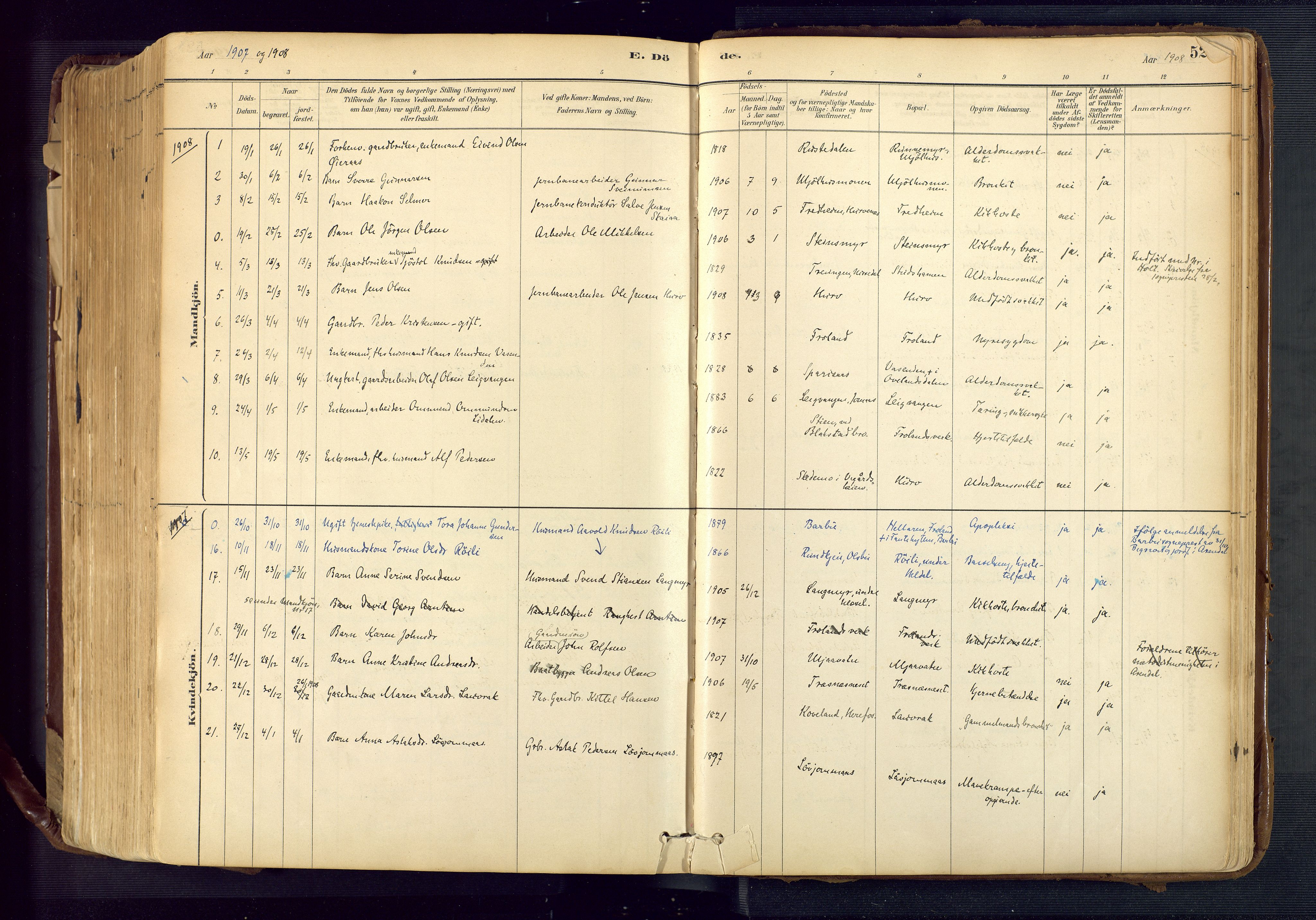 Froland sokneprestkontor, SAK/1111-0013/F/Fa/L0005: Parish register (official) no. A 5, 1882-1921, p. 522