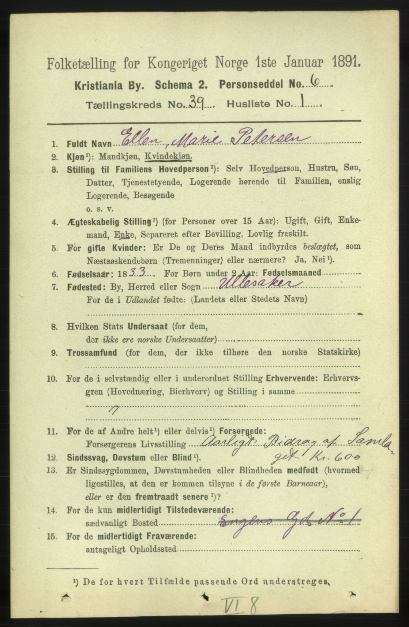 RA, 1891 census for 0301 Kristiania, 1891, p. 21959