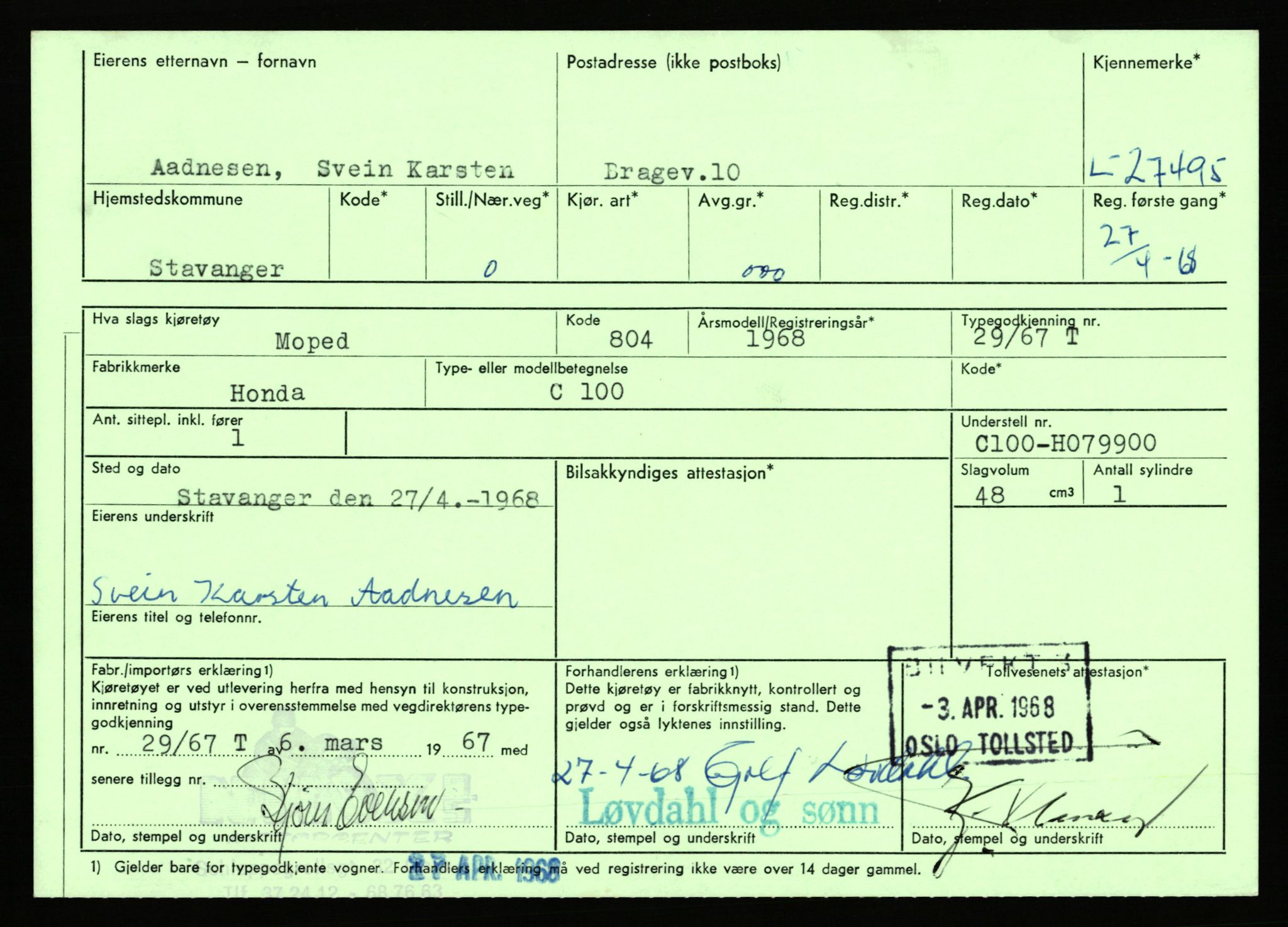 Stavanger trafikkstasjon, AV/SAST-A-101942/0/F/L0045: L-27000 - L-27799, 1930-1971, p. 1151