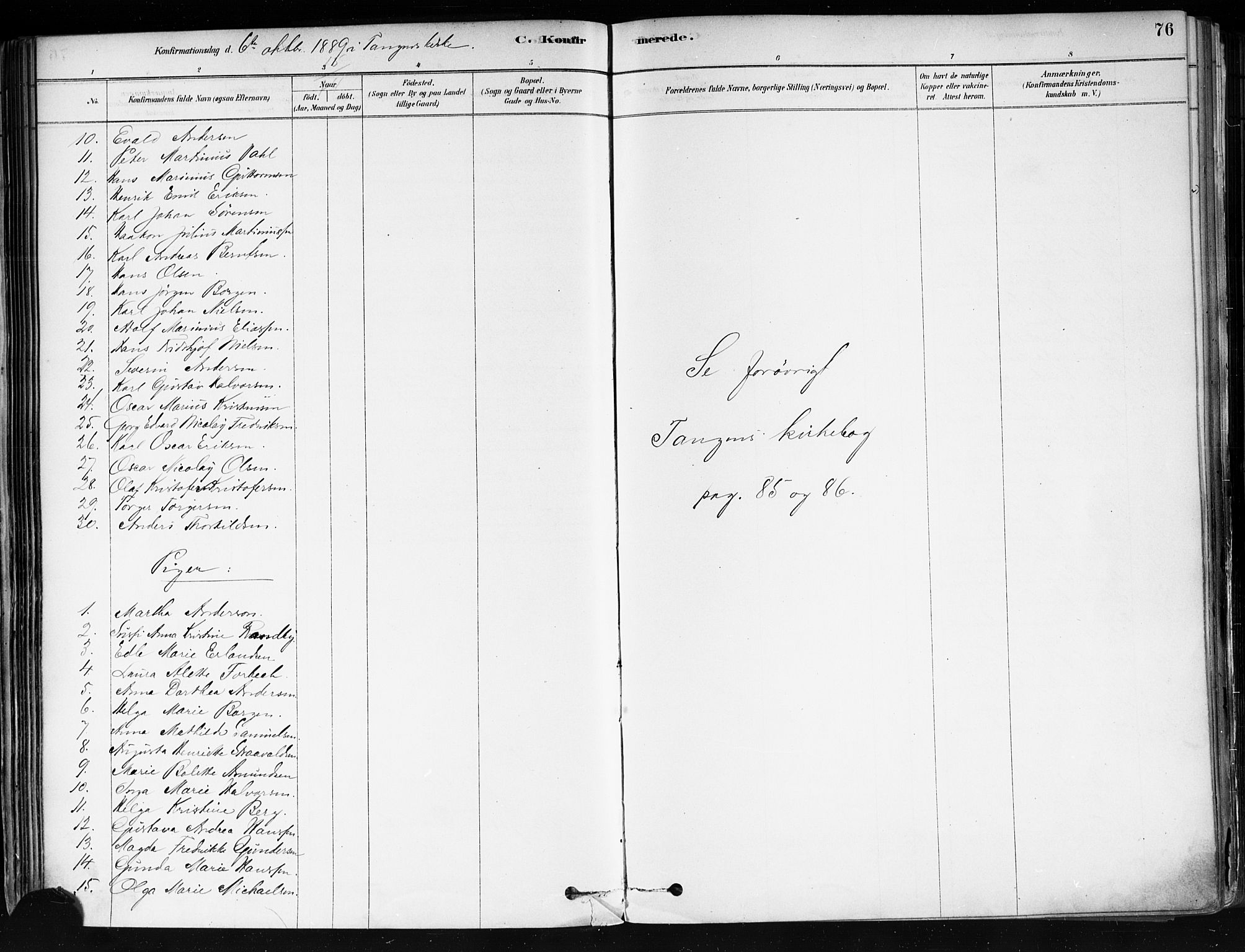 Strømsø kirkebøker, AV/SAKO-A-246/F/Fa/L0022: Parish register (official) no. I 22, 1879-1899, p. 76