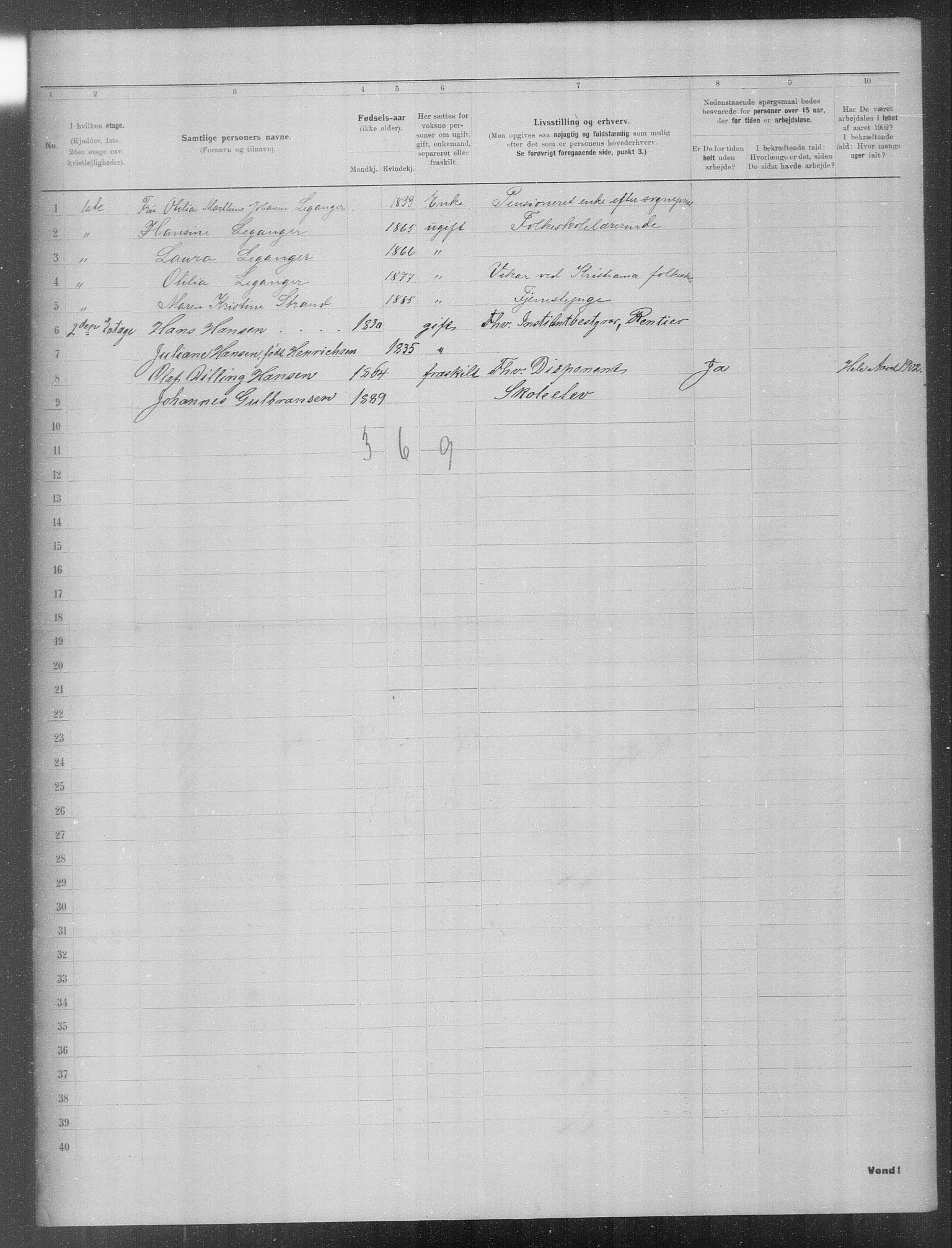 OBA, Municipal Census 1902 for Kristiania, 1902, p. 23012