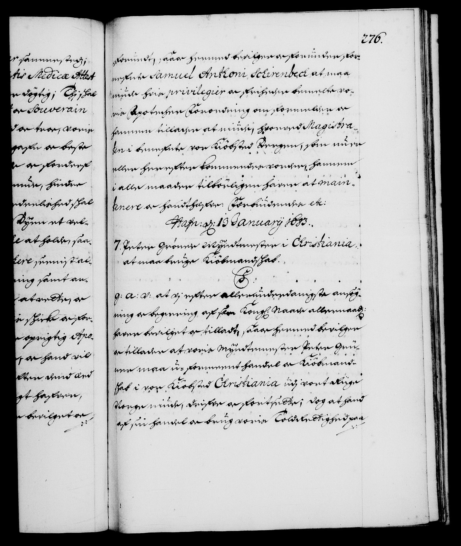 Danske Kanselli 1572-1799, AV/RA-EA-3023/F/Fc/Fca/Fcaa/L0013: Norske registre (mikrofilm), 1681-1684, p. 276a