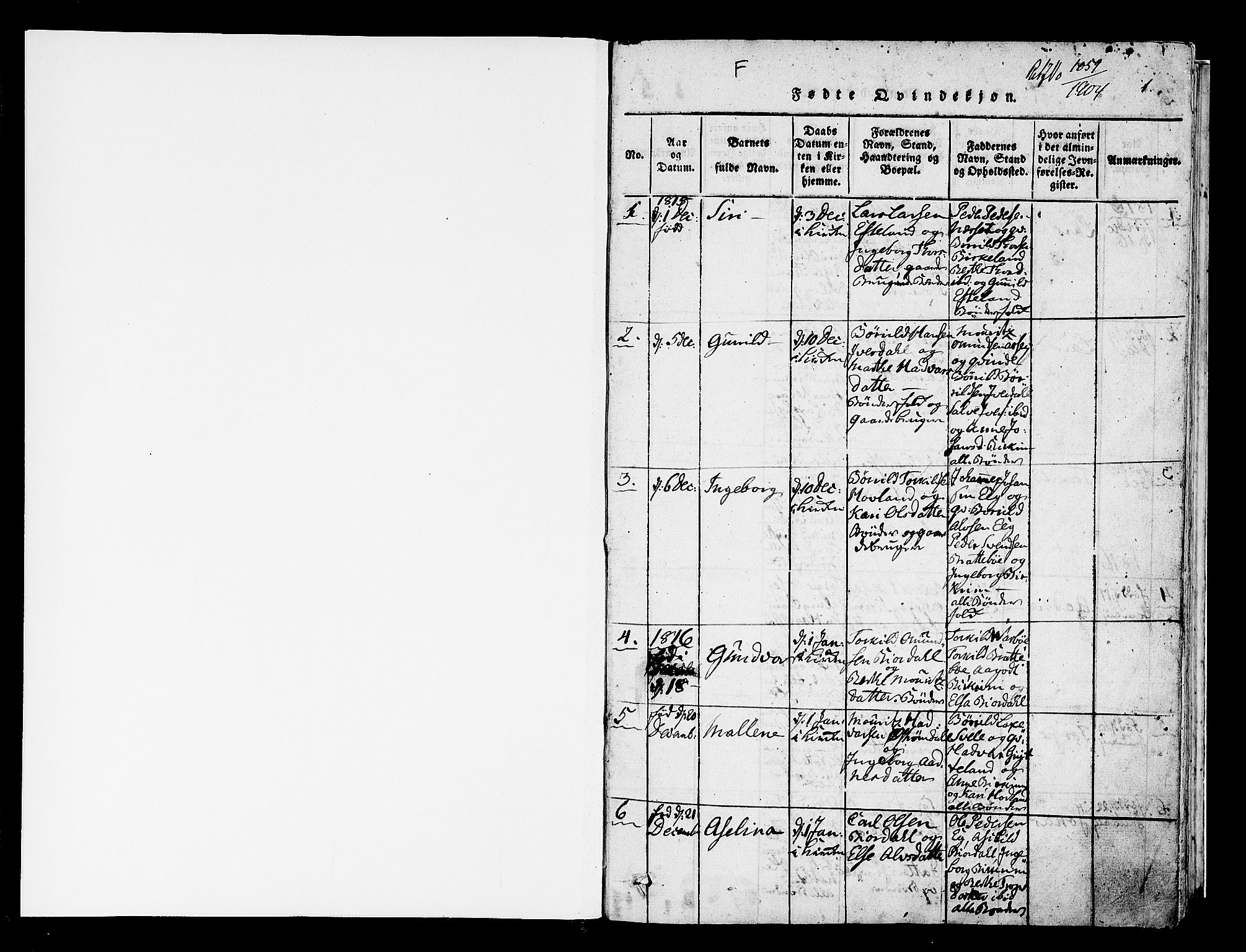 Helleland sokneprestkontor, SAST/A-101810: Parish register (official) no. A 5, 1815-1834, p. 1