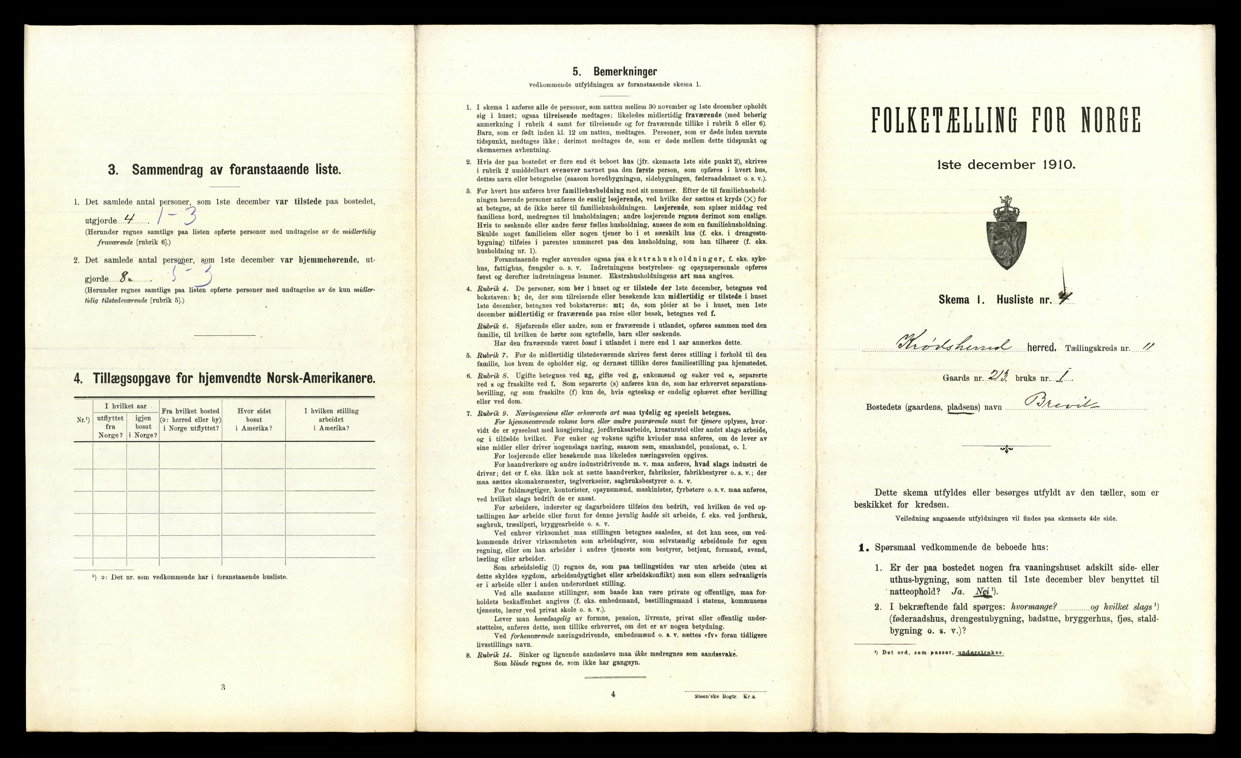 RA, 1910 census for Krødsherad, 1910, p. 295