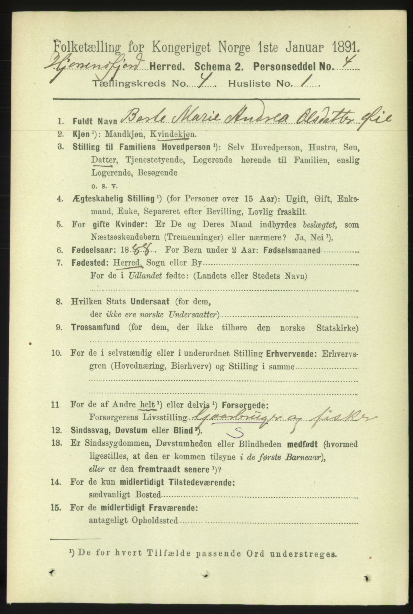 RA, 1891 census for 1522 Hjørundfjord, 1891, p. 670