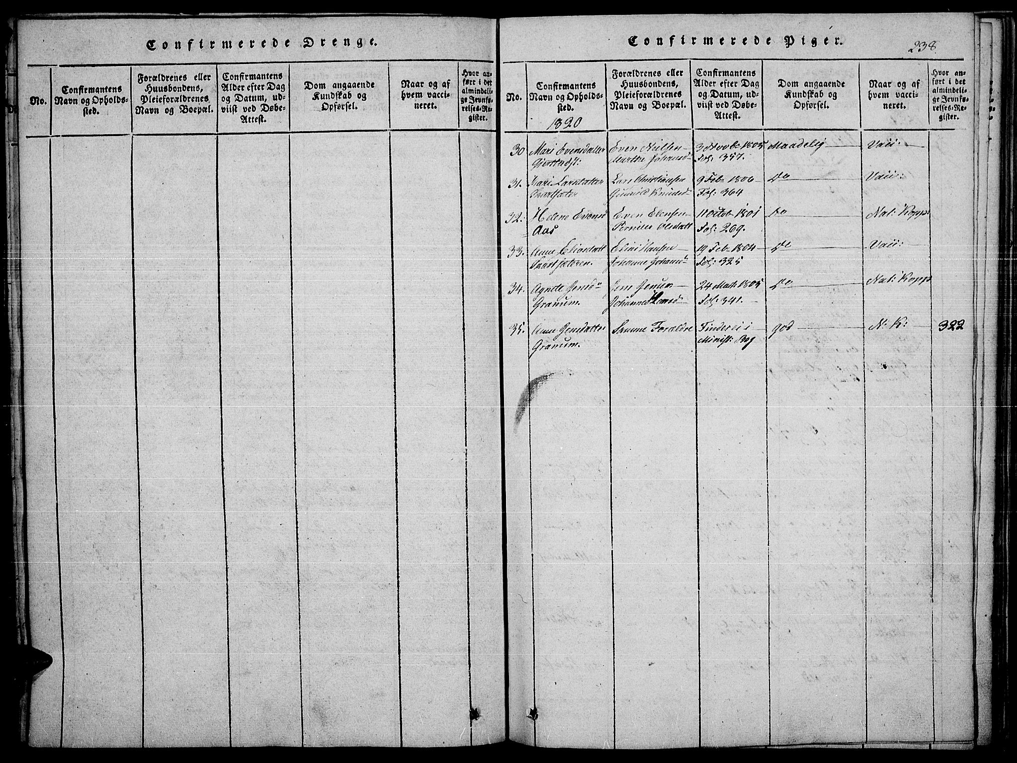 Toten prestekontor, AV/SAH-PREST-102/H/Ha/Haa/L0010: Parish register (official) no. 10, 1820-1828, p. 238