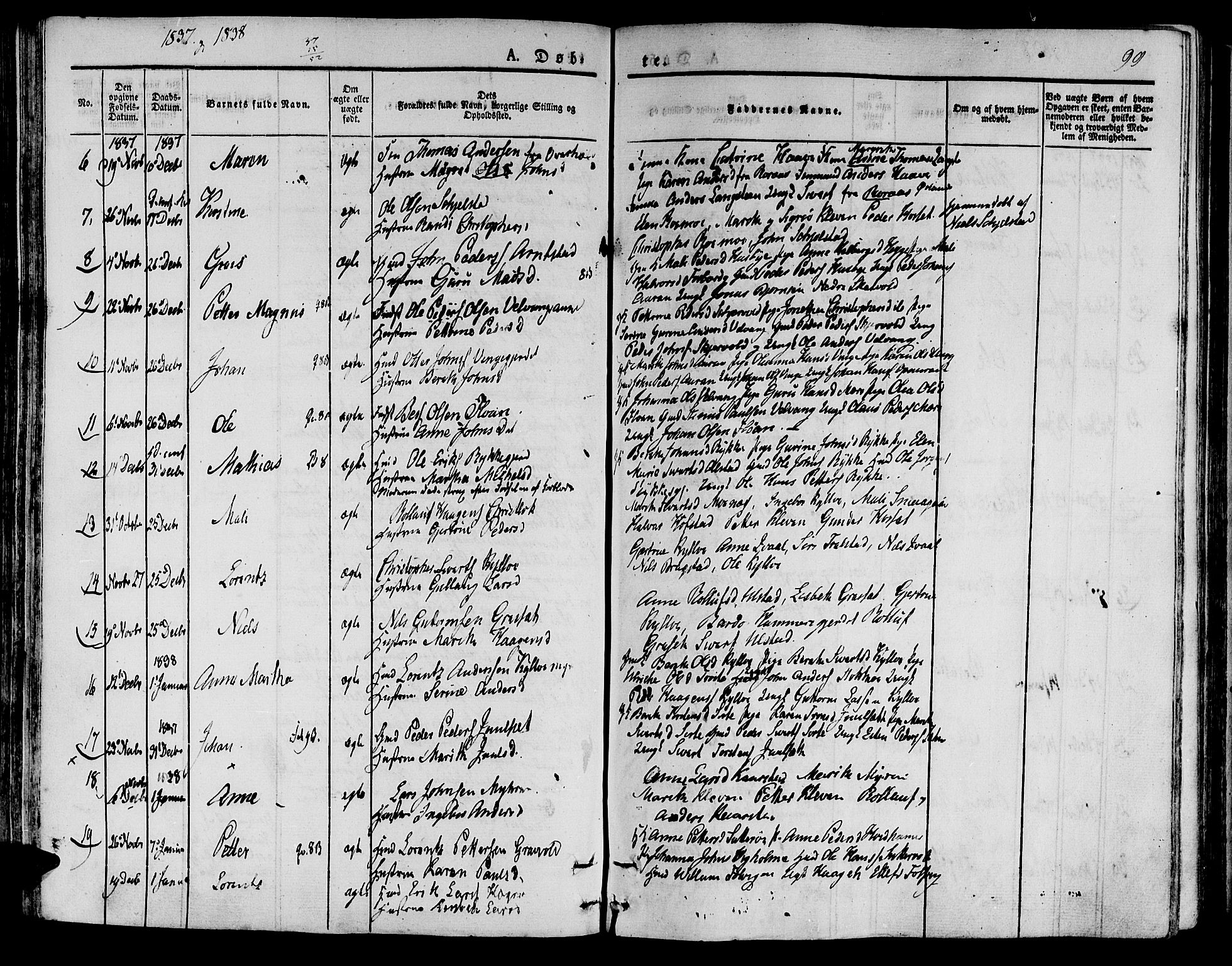 Ministerialprotokoller, klokkerbøker og fødselsregistre - Nord-Trøndelag, SAT/A-1458/709/L0071: Parish register (official) no. 709A11, 1833-1844, p. 99