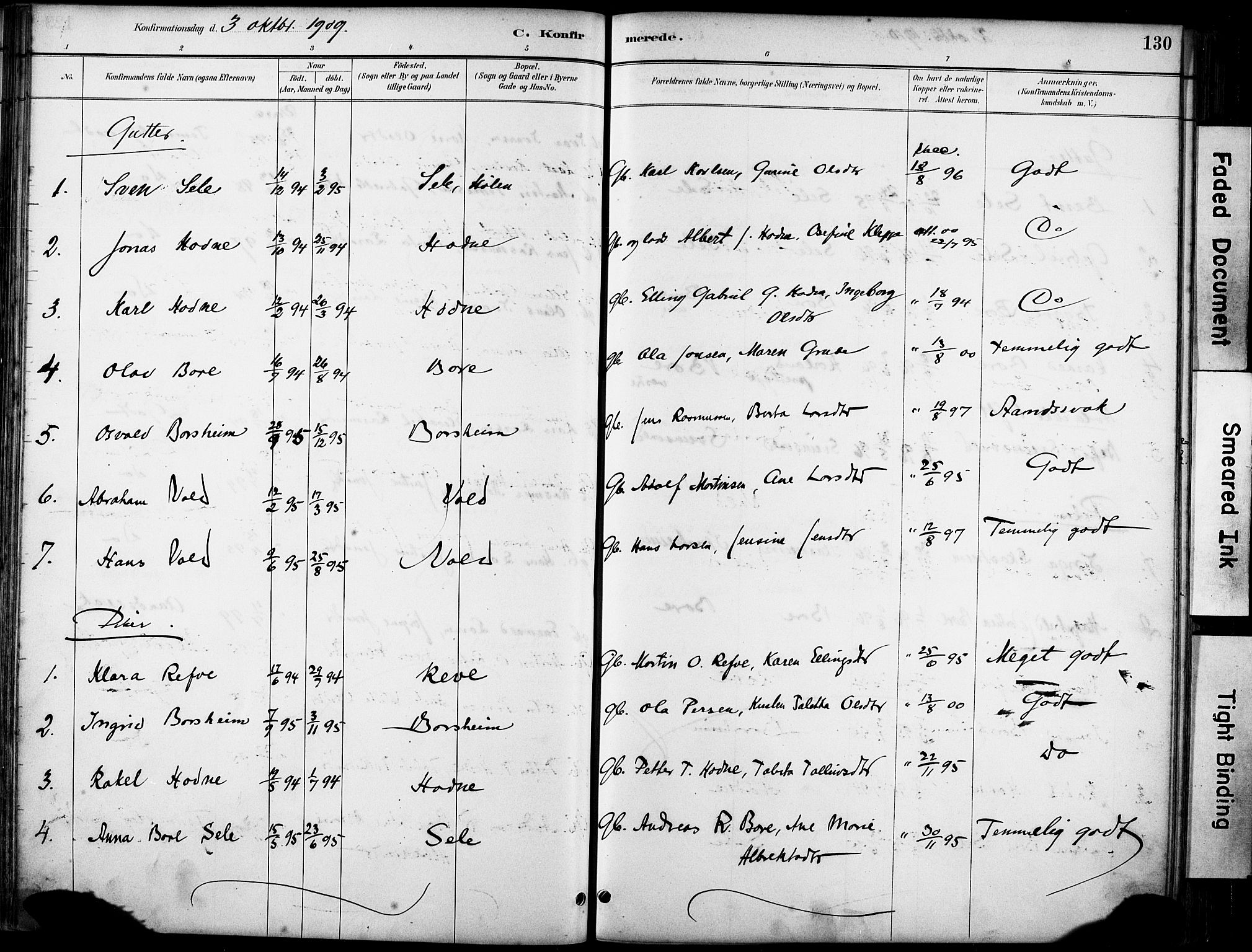 Klepp sokneprestkontor, SAST/A-101803/001/3/30BA/L0008: Parish register (official) no. A 9, 1886-1919, p. 130