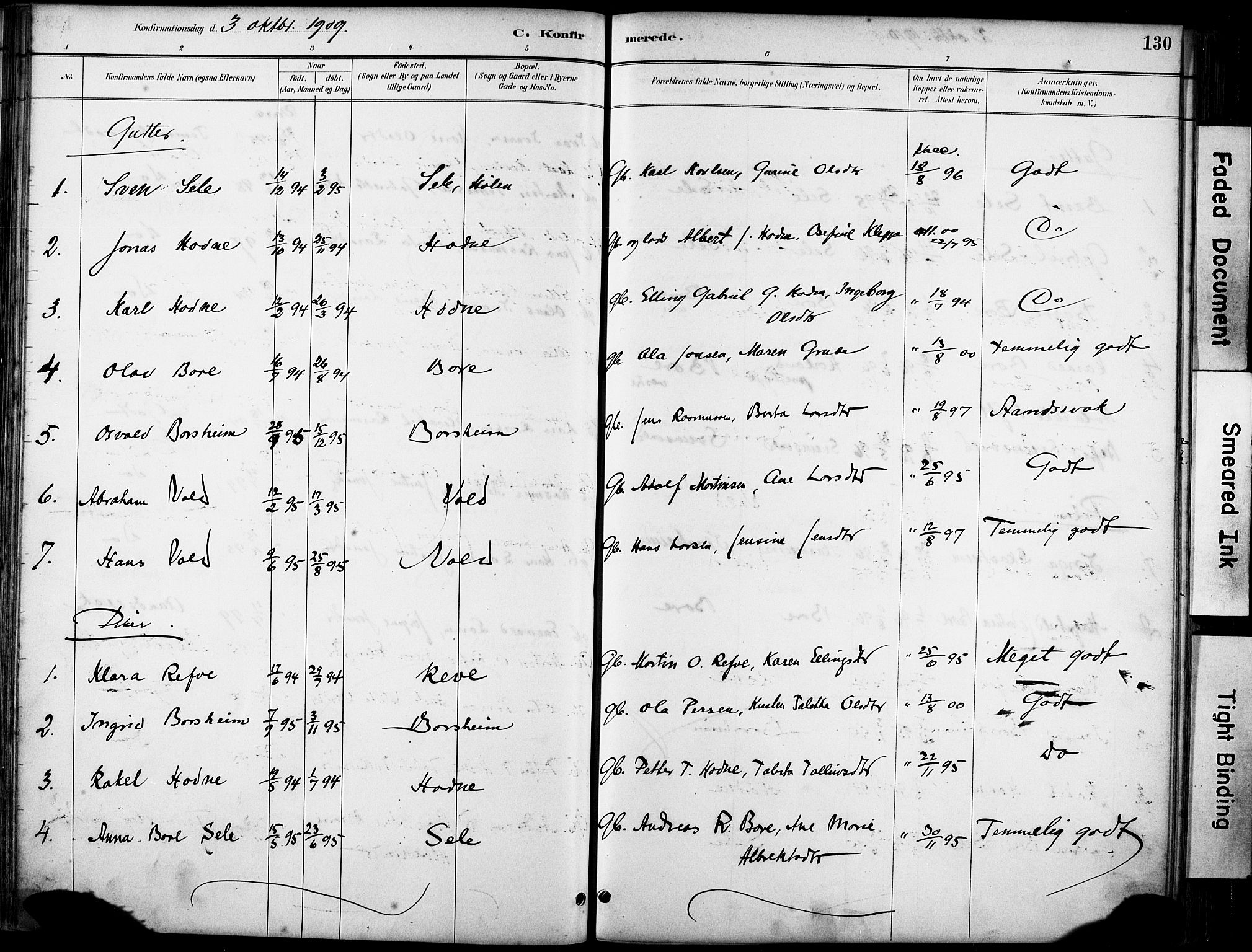 Klepp sokneprestkontor, AV/SAST-A-101803/001/3/30BA/L0008: Parish register (official) no. A 9, 1886-1919, p. 130