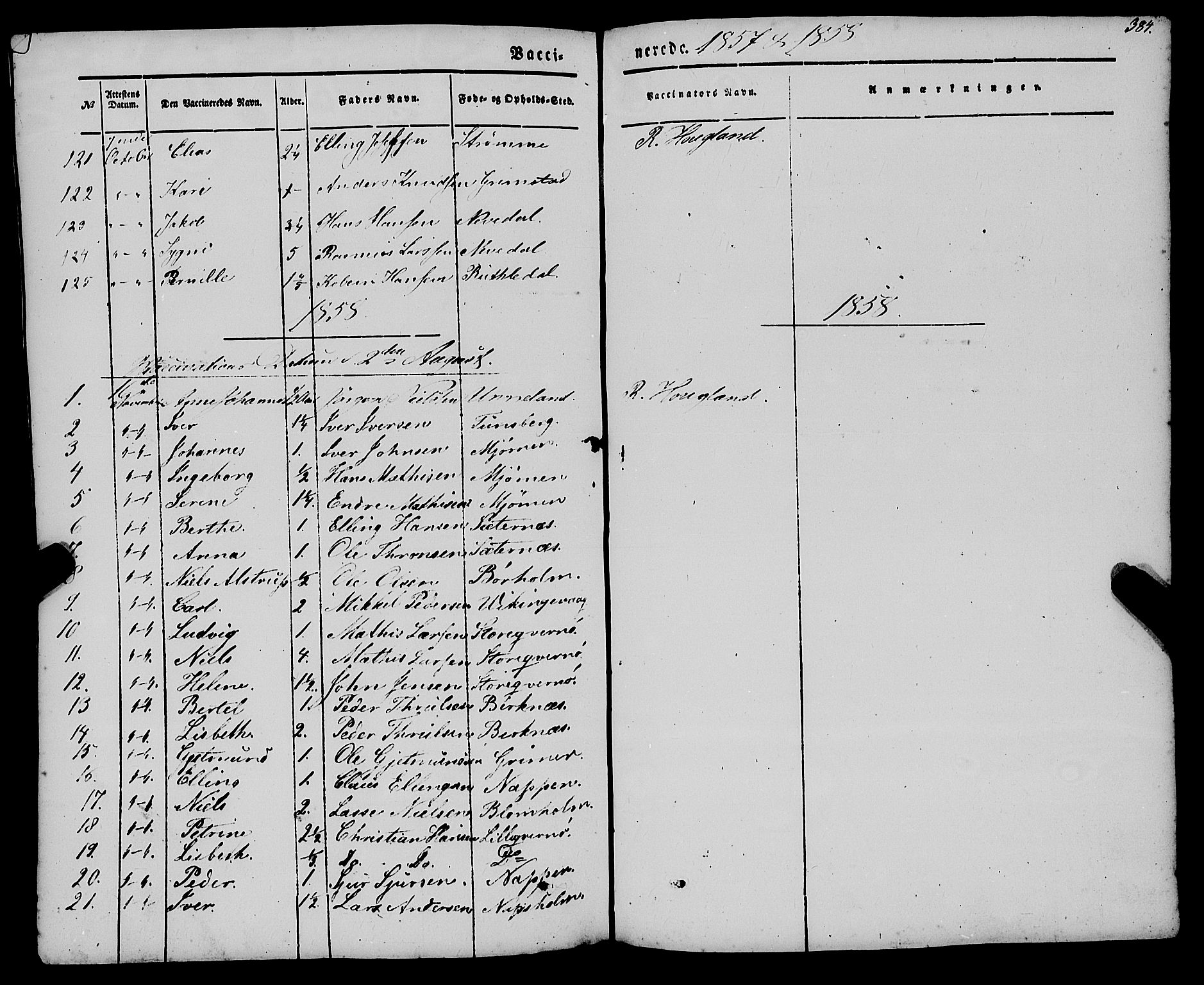 Gulen sokneprestembete, SAB/A-80201/H/Haa/Haaa/L0021: Parish register (official) no. A 21, 1848-1858, p. 384