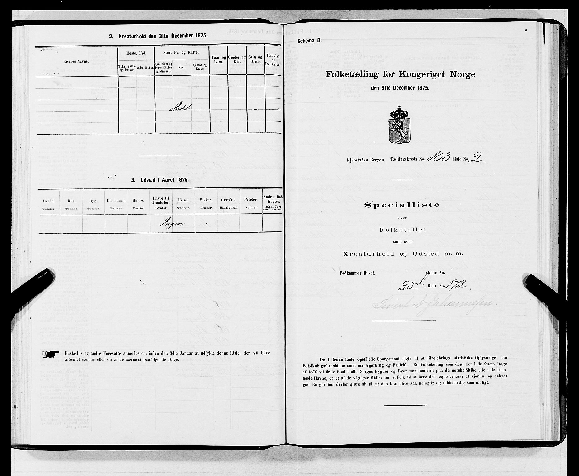 SAB, 1875 census for 1301 Bergen, 1875, p. 5564