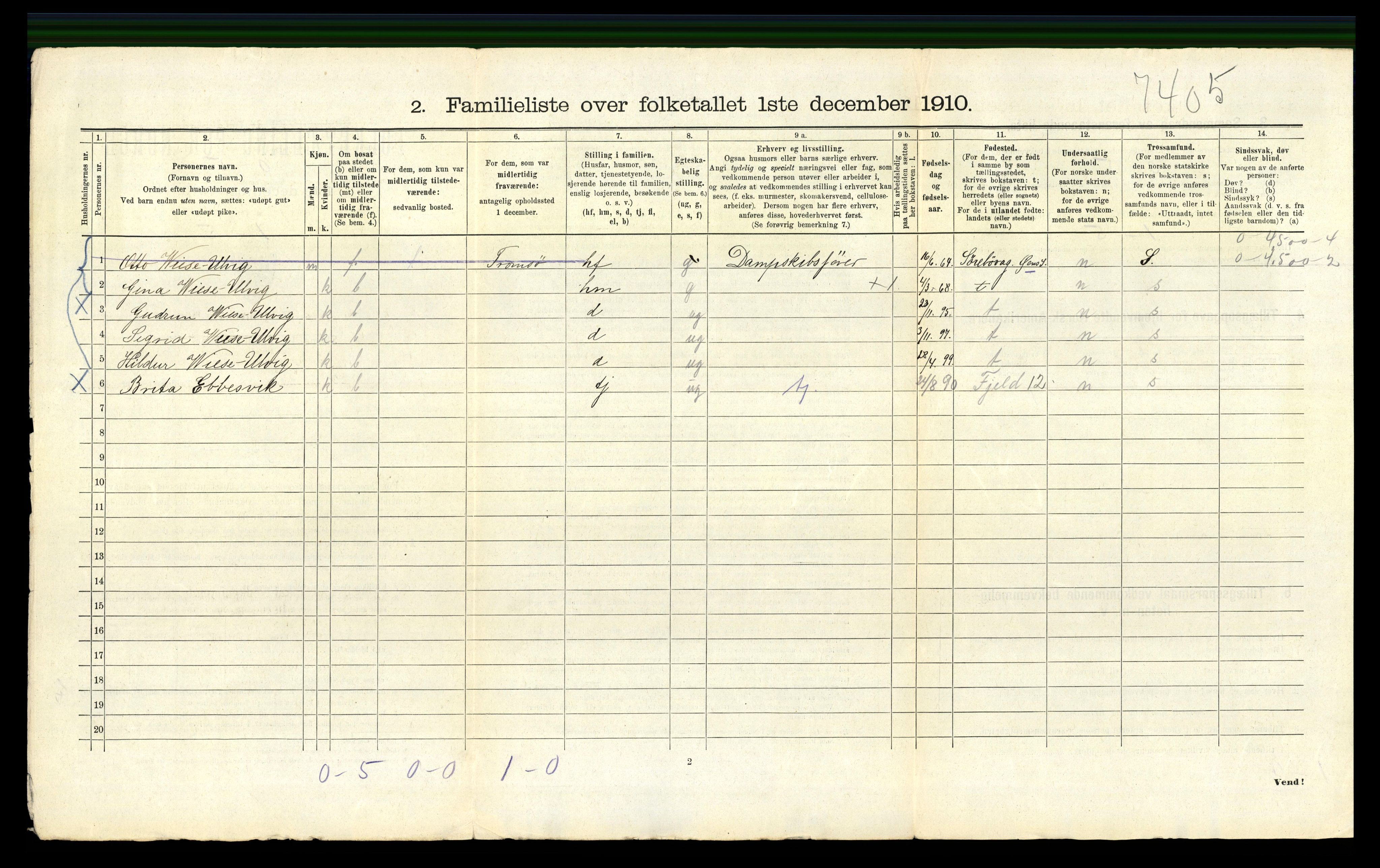 RA, 1910 census for Bergen, 1910, p. 8674