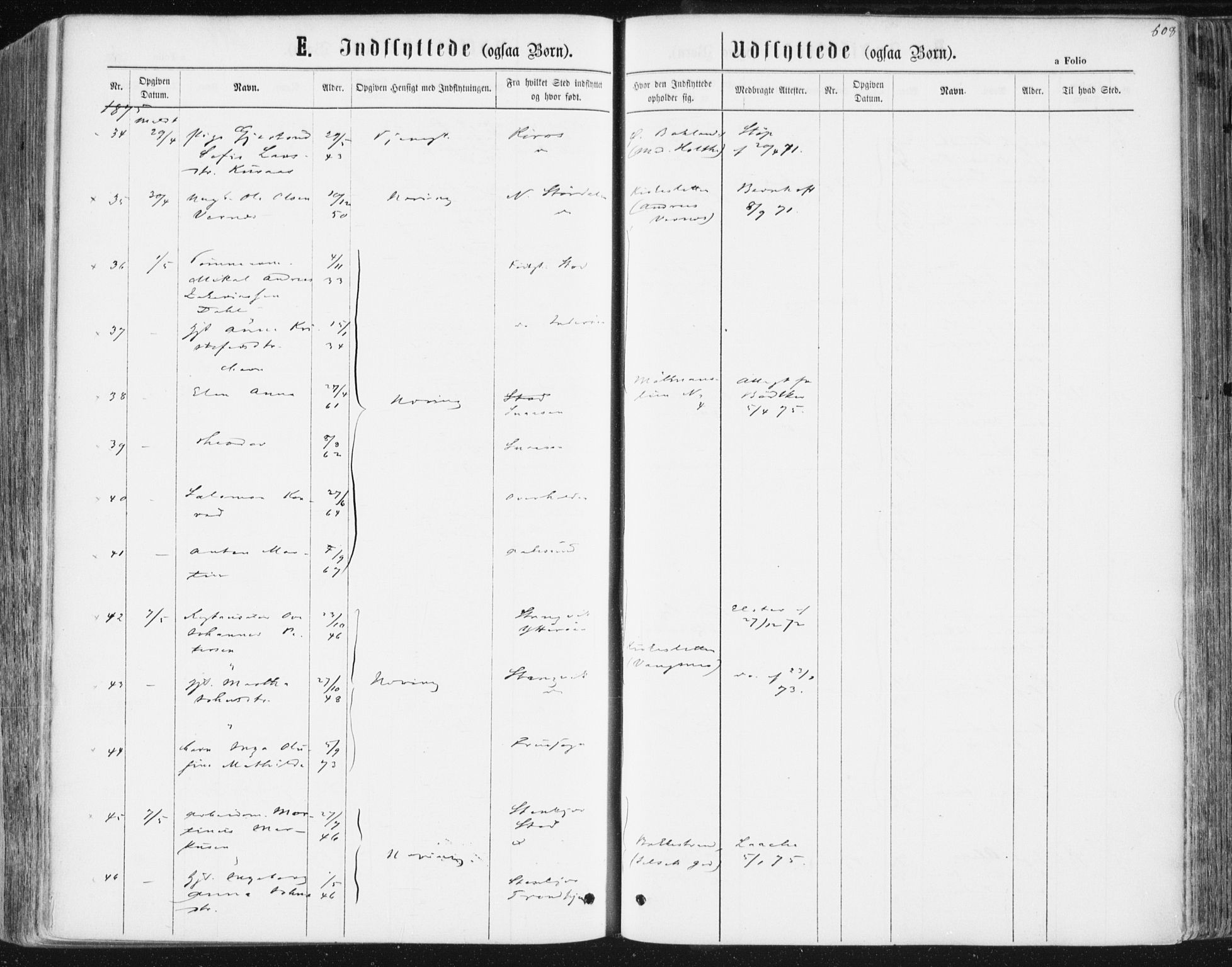 Ministerialprotokoller, klokkerbøker og fødselsregistre - Sør-Trøndelag, AV/SAT-A-1456/604/L0186: Parish register (official) no. 604A07, 1866-1877, p. 608