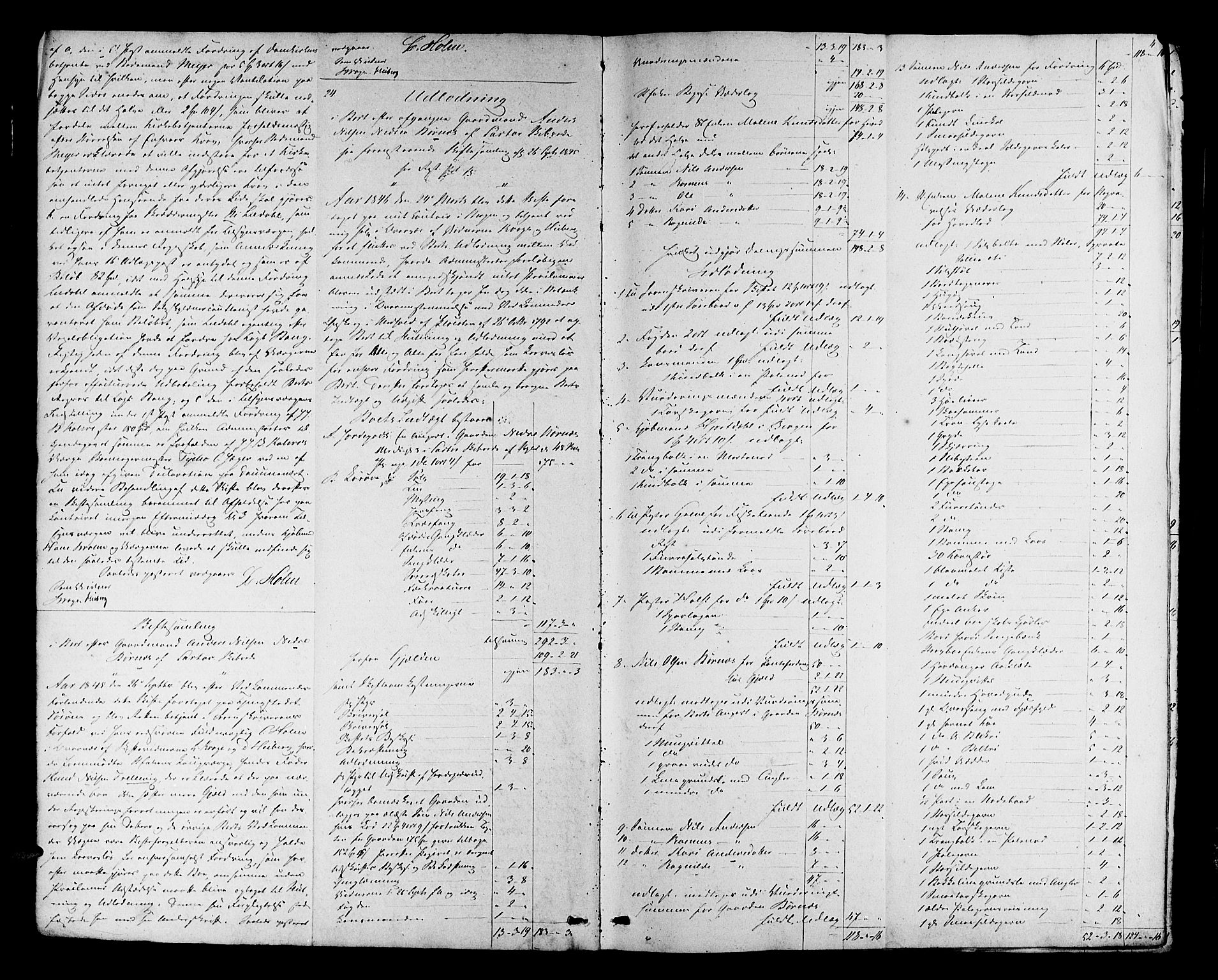 Nordhordland sorenskrivar, AV/SAB-A-2901/1/H/Hd/Hda/L0003: Skifteutlodningsprotokollar, 1846-1851, p. 3b-4a