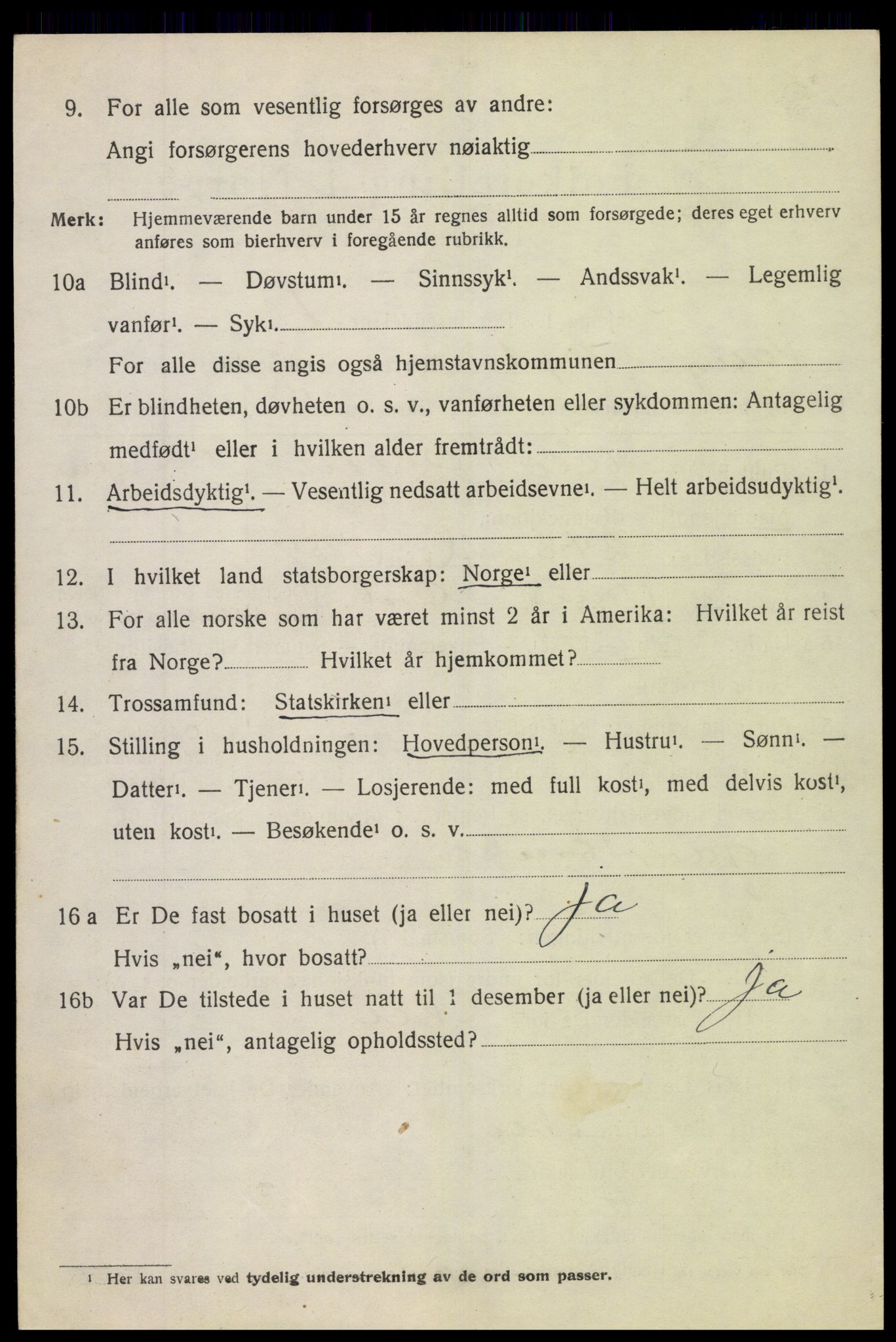 SAH, 1920 census for Vang (Oppland), 1920, p. 1076