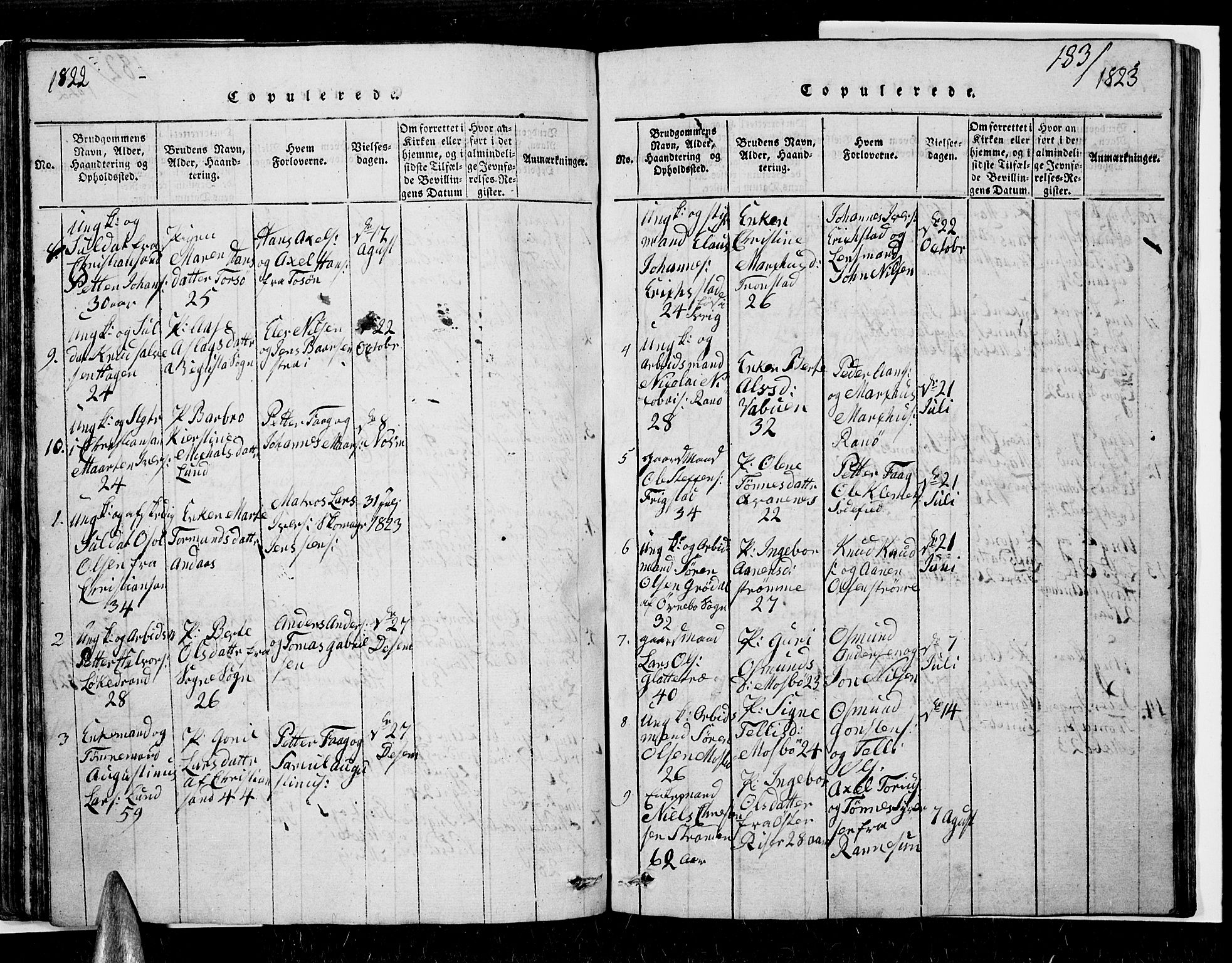 Oddernes sokneprestkontor, AV/SAK-1111-0033/F/Fb/Fba/L0003: Parish register (copy) no. B 3, 1820-1838, p. 183