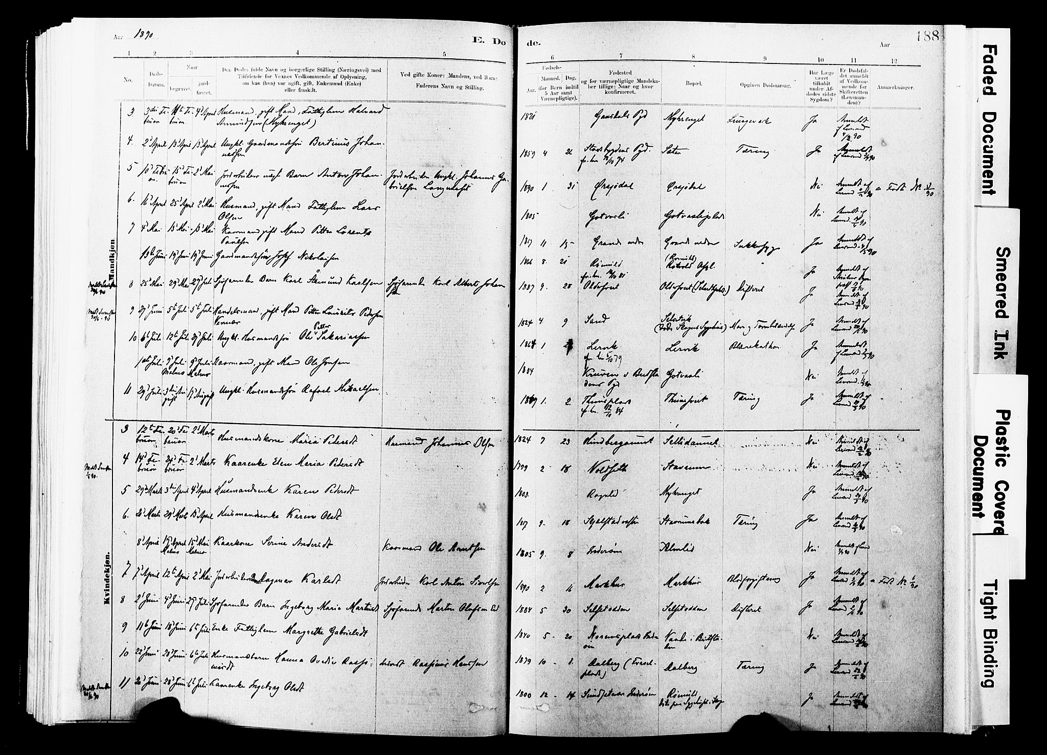 Ministerialprotokoller, klokkerbøker og fødselsregistre - Nord-Trøndelag, SAT/A-1458/744/L0420: Parish register (official) no. 744A04, 1882-1904, p. 188