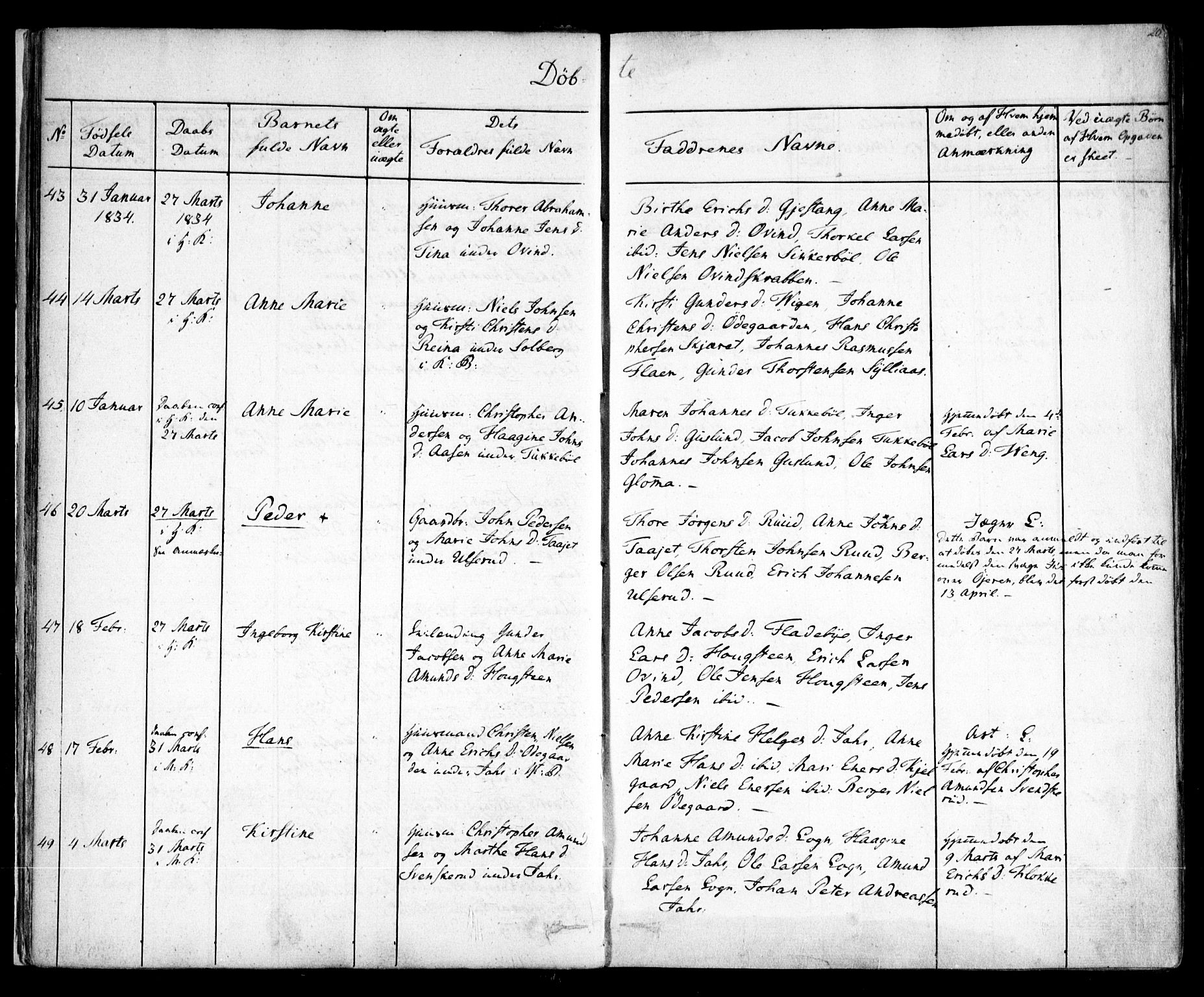 Enebakk prestekontor Kirkebøker, SAO/A-10171c/F/Fa/L0009: Parish register (official) no. I 9, 1832-1861, p. 20