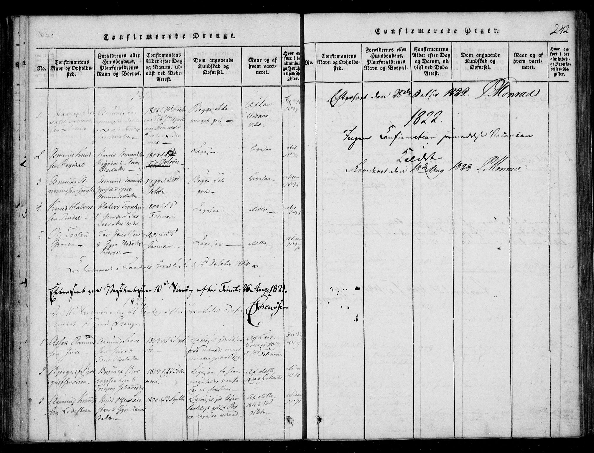Lårdal kirkebøker, SAKO/A-284/F/Fb/L0001: Parish register (official) no. II 1, 1815-1860, p. 242
