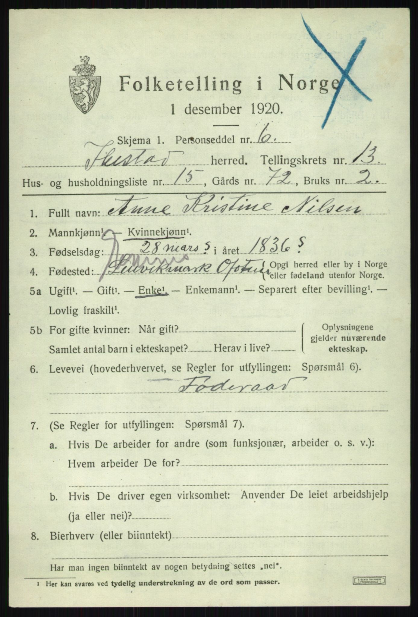 SATØ, 1920 census for Ibestad, 1920, p. 6964