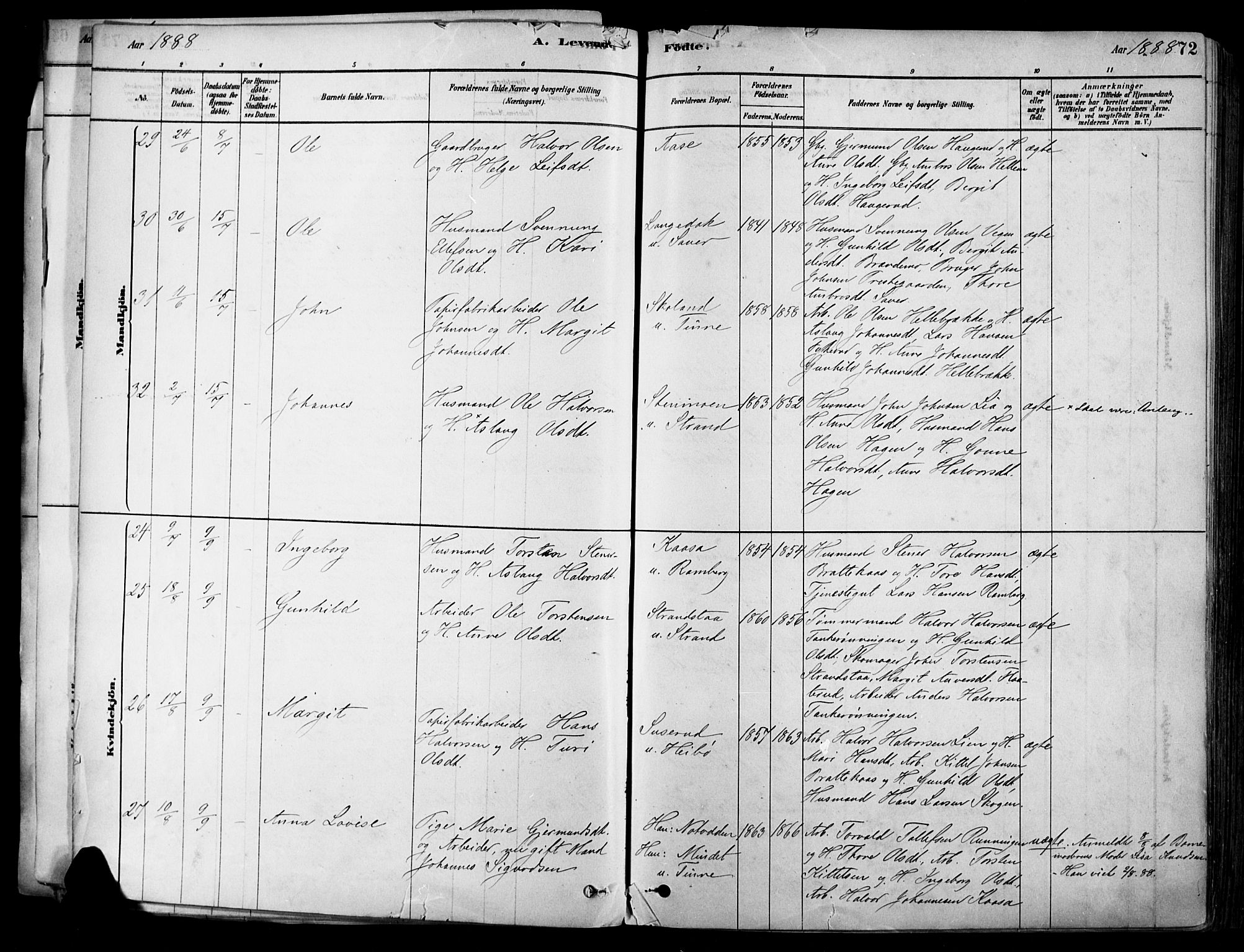 Heddal kirkebøker, AV/SAKO-A-268/F/Fa/L0008: Parish register (official) no. I 8, 1878-1903, p. 72