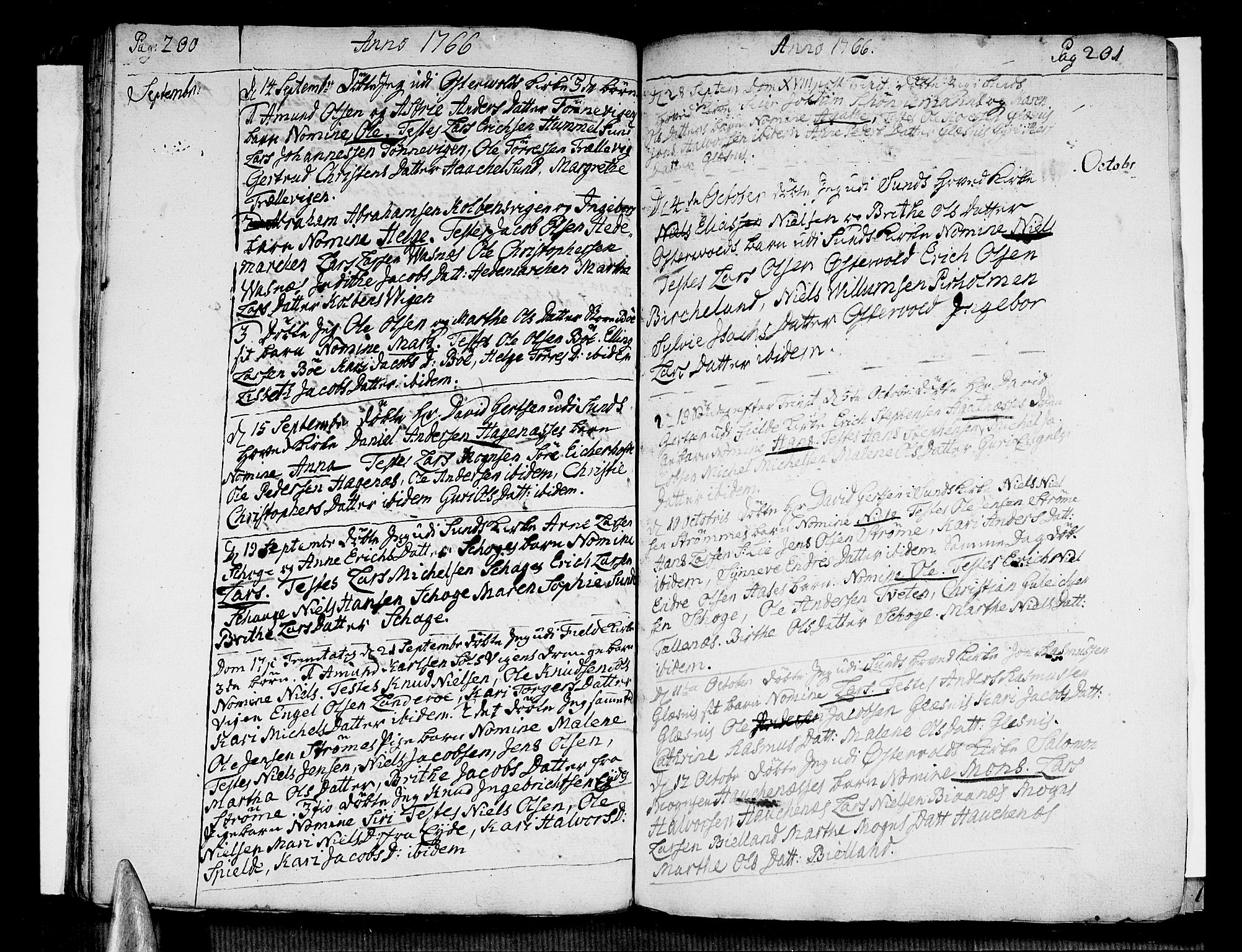 Sund sokneprestembete, AV/SAB-A-99930: Parish register (official) no. A 4, 1748-1769, p. 200-201