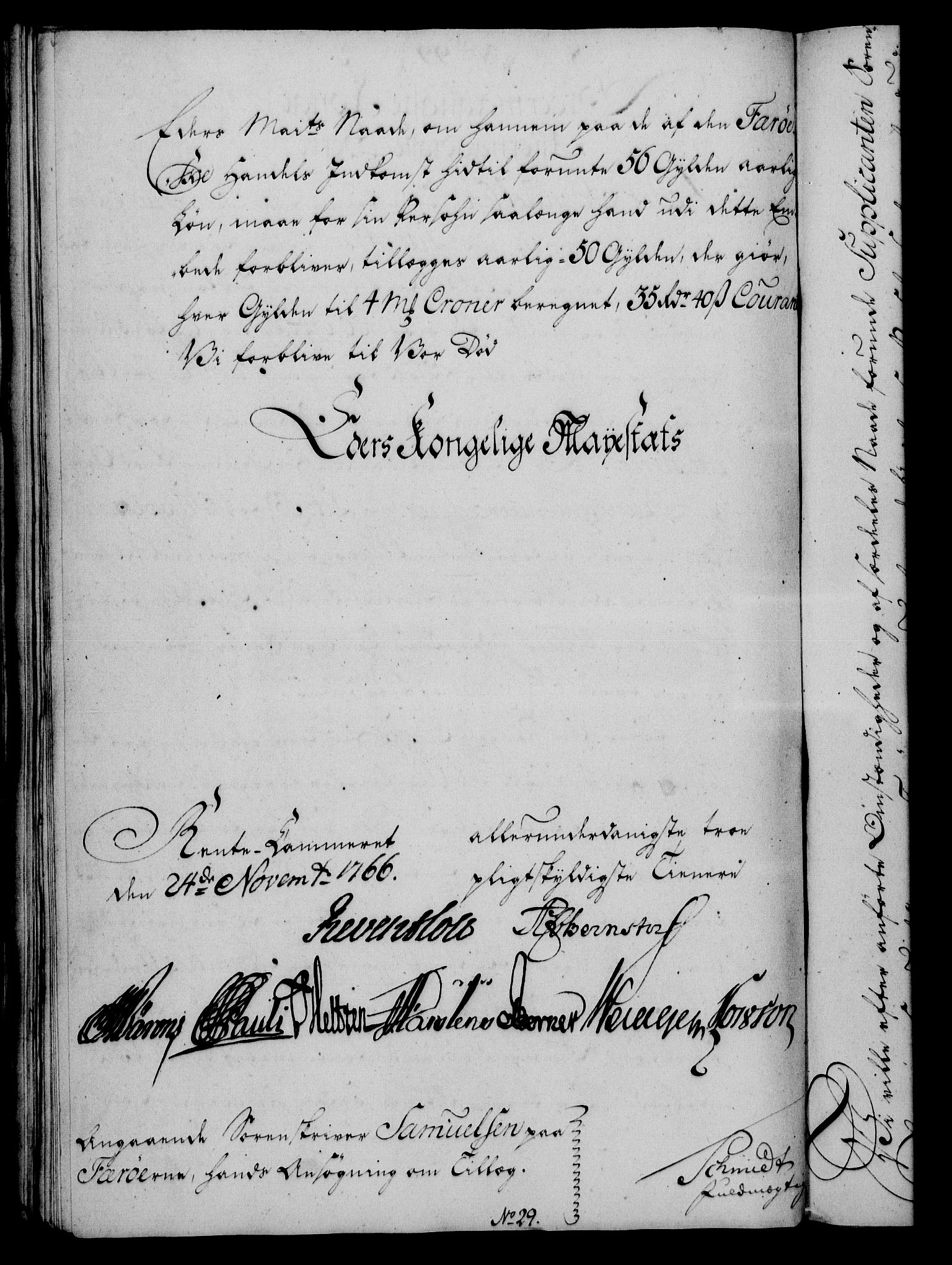 Rentekammeret, Kammerkanselliet, AV/RA-EA-3111/G/Gf/Gfa/L0048: Norsk relasjons- og resolusjonsprotokoll (merket RK 52.48), 1766, p. 420