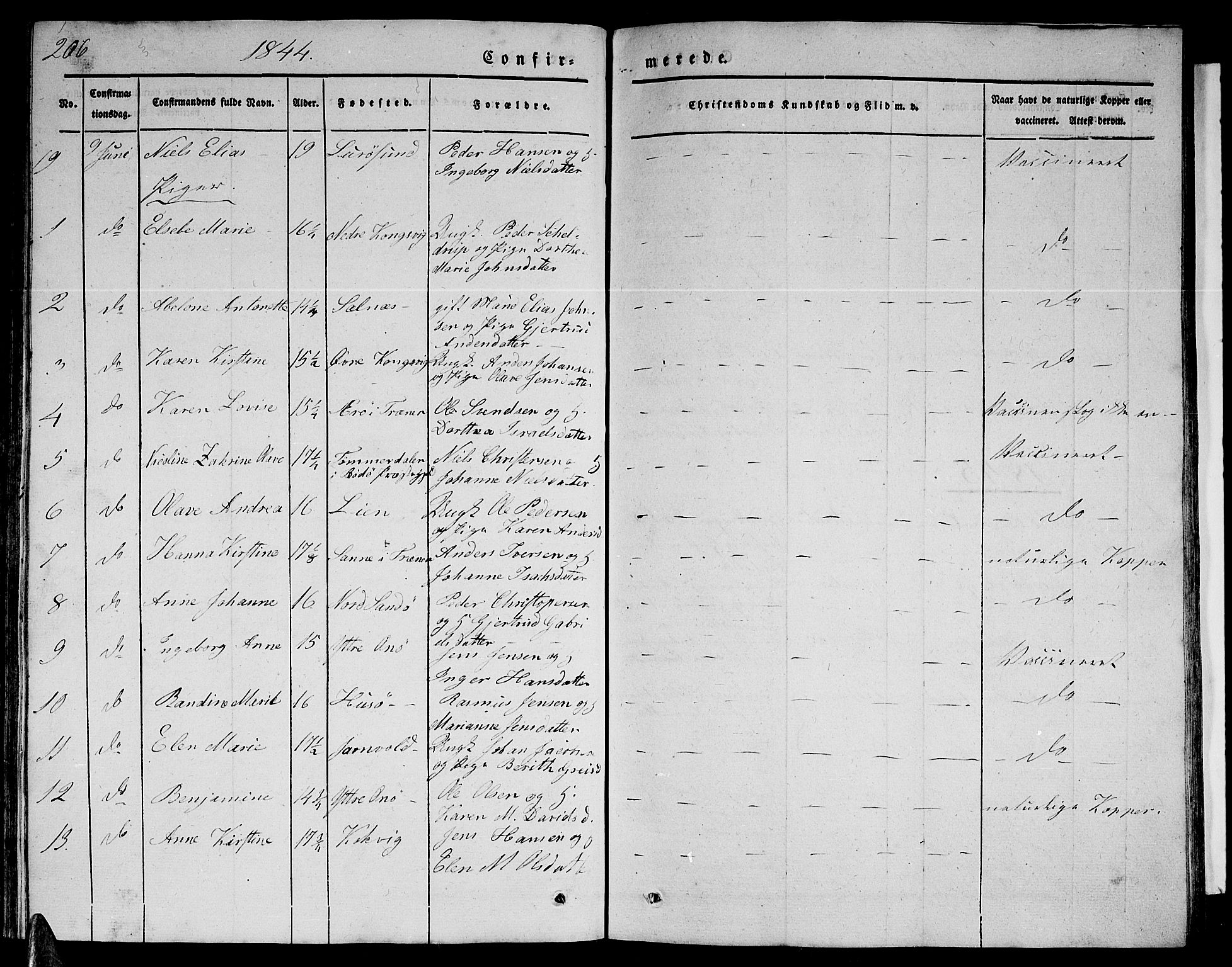 Ministerialprotokoller, klokkerbøker og fødselsregistre - Nordland, AV/SAT-A-1459/839/L0572: Parish register (copy) no. 839C02, 1841-1873, p. 206