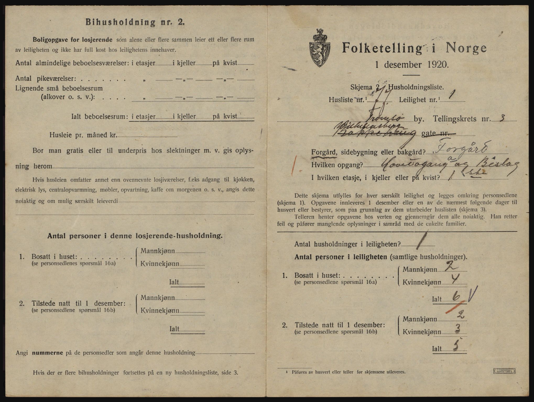 SATØ, 1920 census for Tromsø, 1920, p. 3341