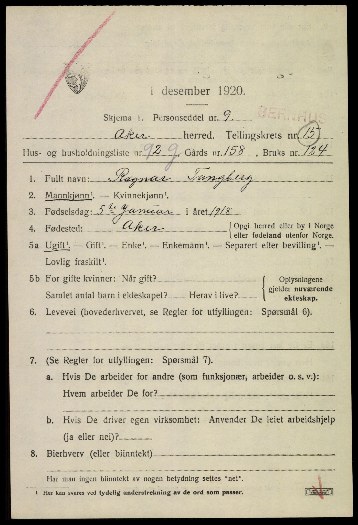 SAO, 1920 census for Aker, 1920, p. 93090