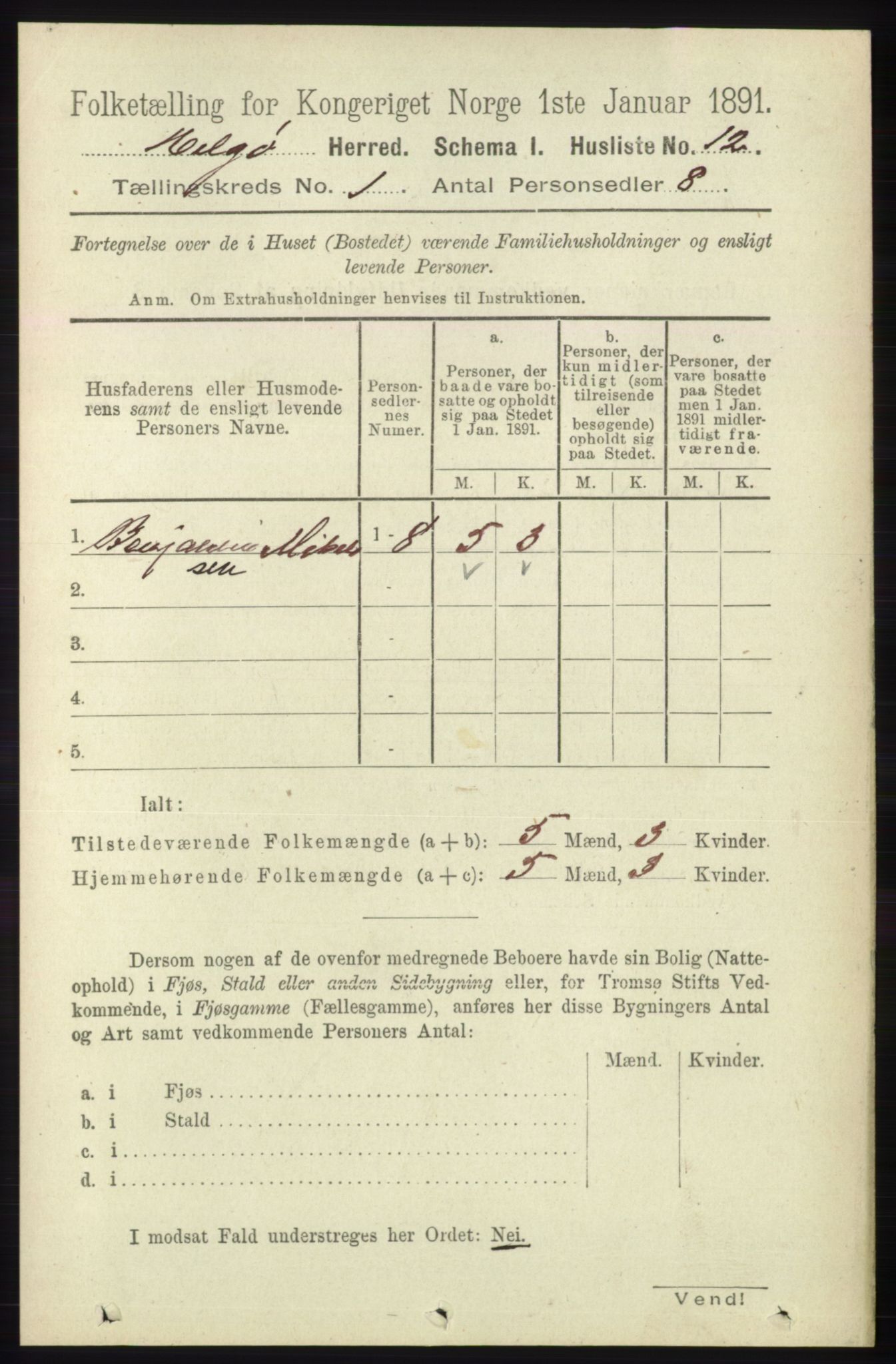 RA, 1891 census for 1935 Helgøy, 1891, p. 25