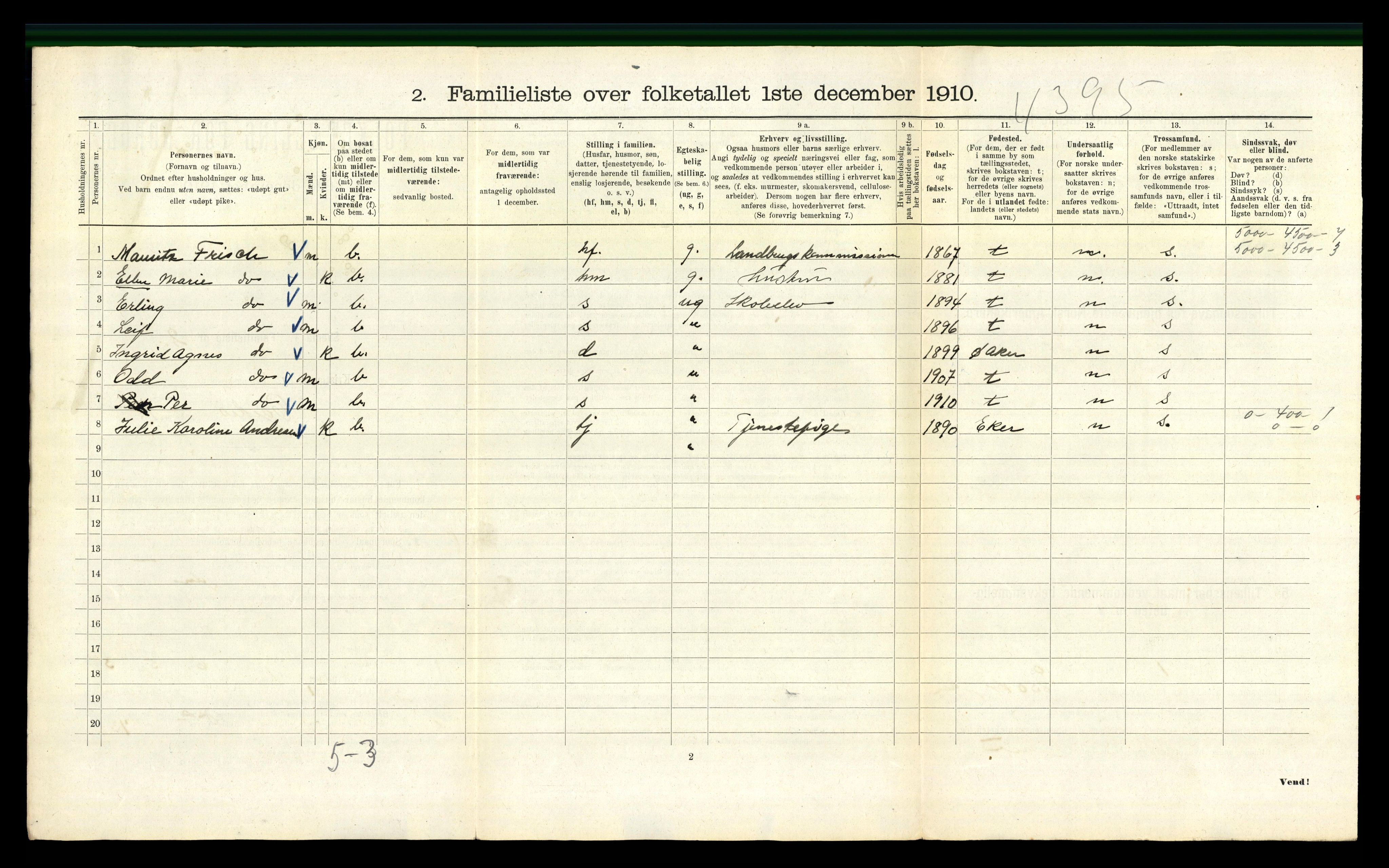 RA, 1910 census for Kristiania, 1910, p. 18986