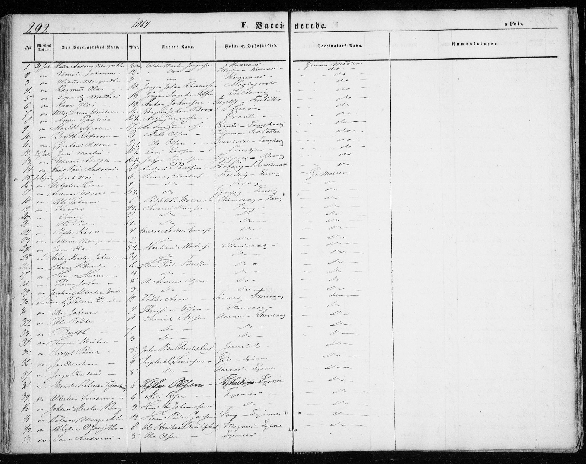 Lenvik sokneprestembete, SATØ/S-1310/H/Ha/Haa/L0007kirke: Parish register (official) no. 7, 1855-1865, p. 292