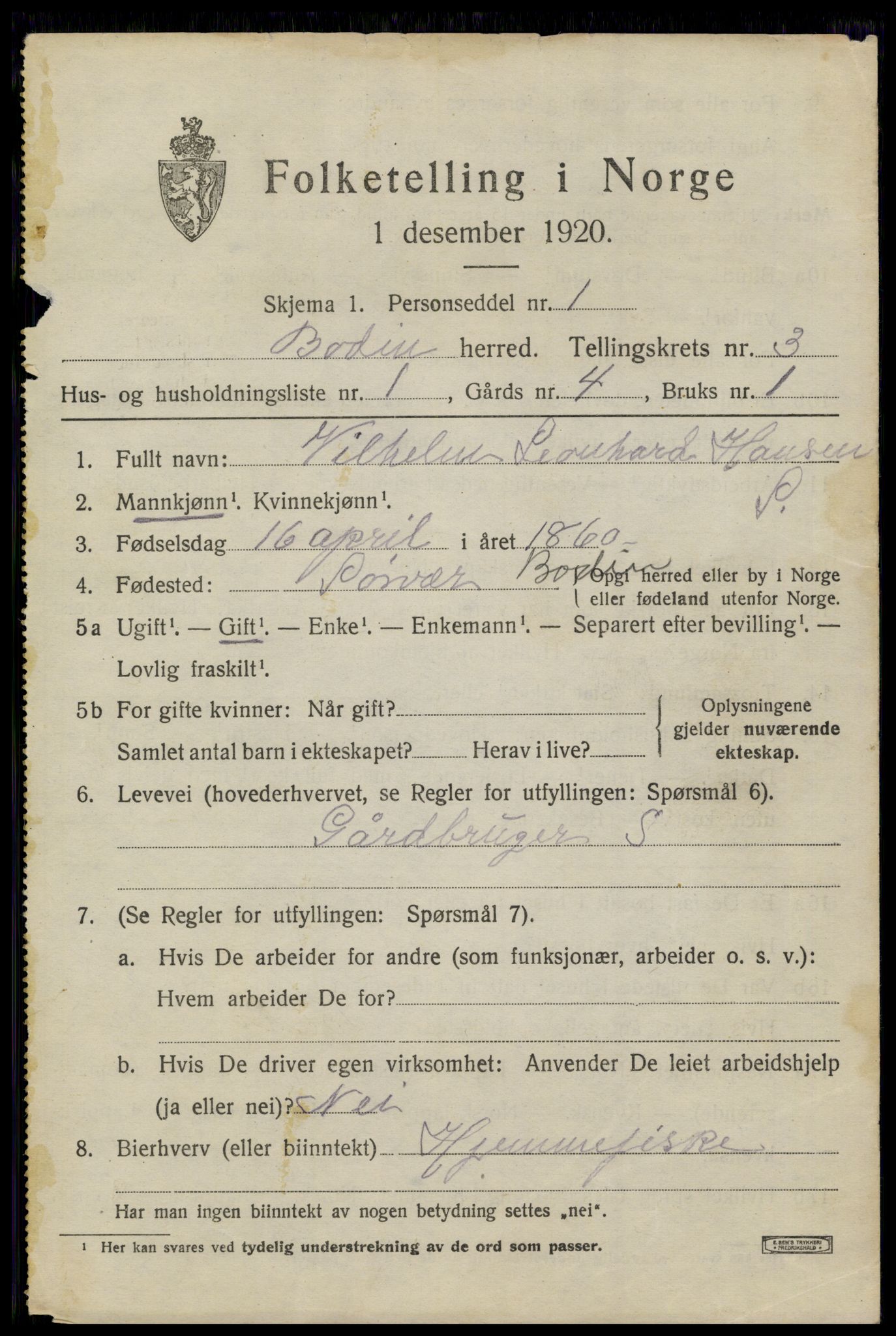 SAT, 1920 census for Bodin, 1920, p. 2104