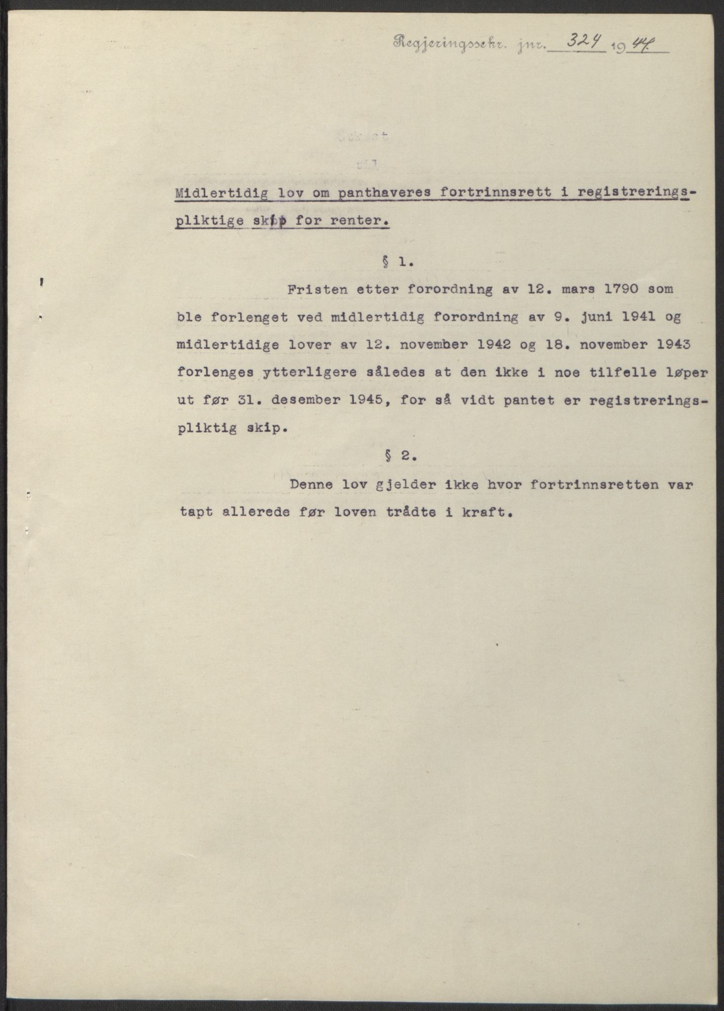 NS-administrasjonen 1940-1945 (Statsrådsekretariatet, de kommisariske statsråder mm), AV/RA-S-4279/D/Db/L0100: Lover, 1944, p. 630